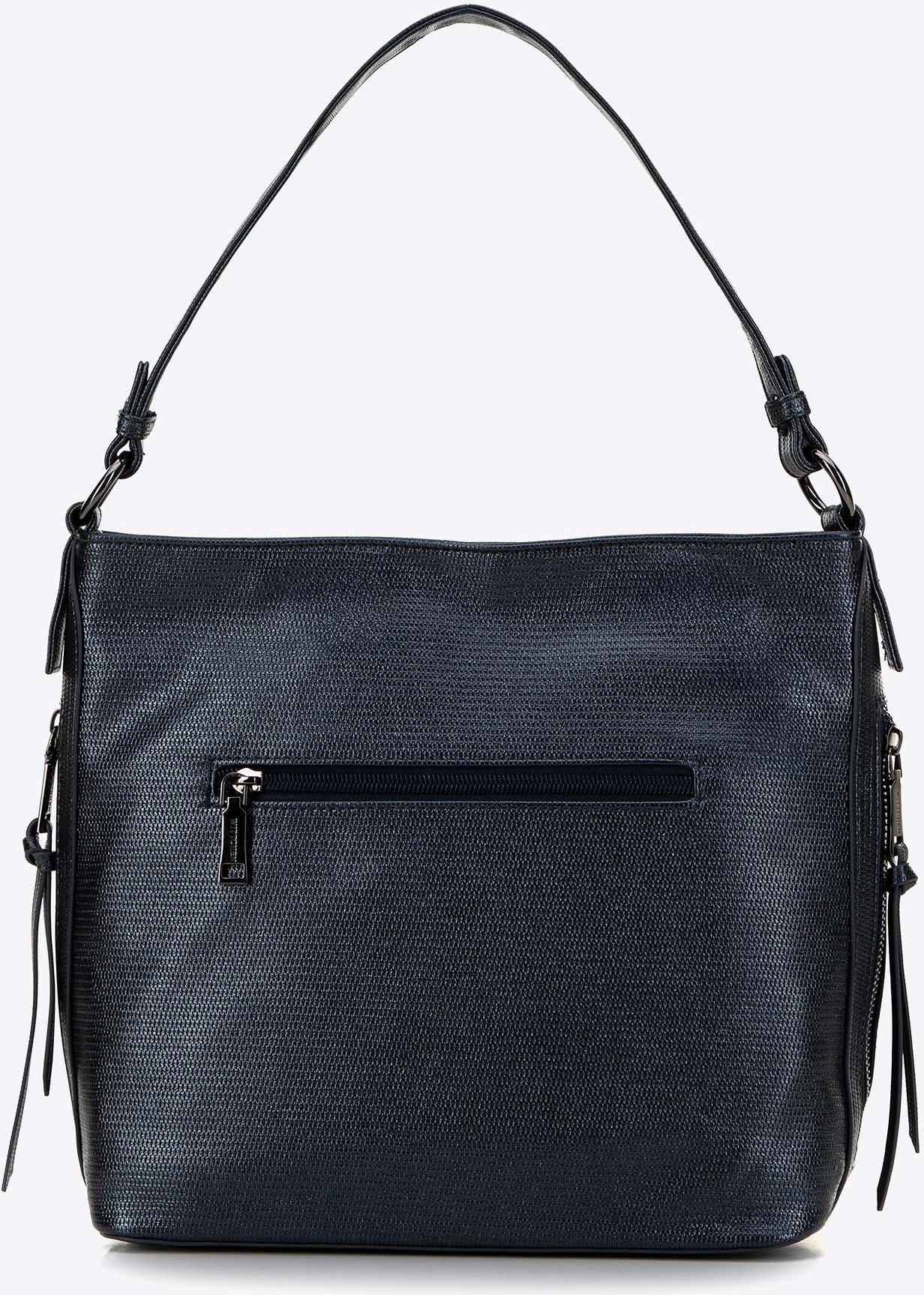 Wittchen Damenhandtasche, Tasche aus Öko-Leder, glänzend marineblau