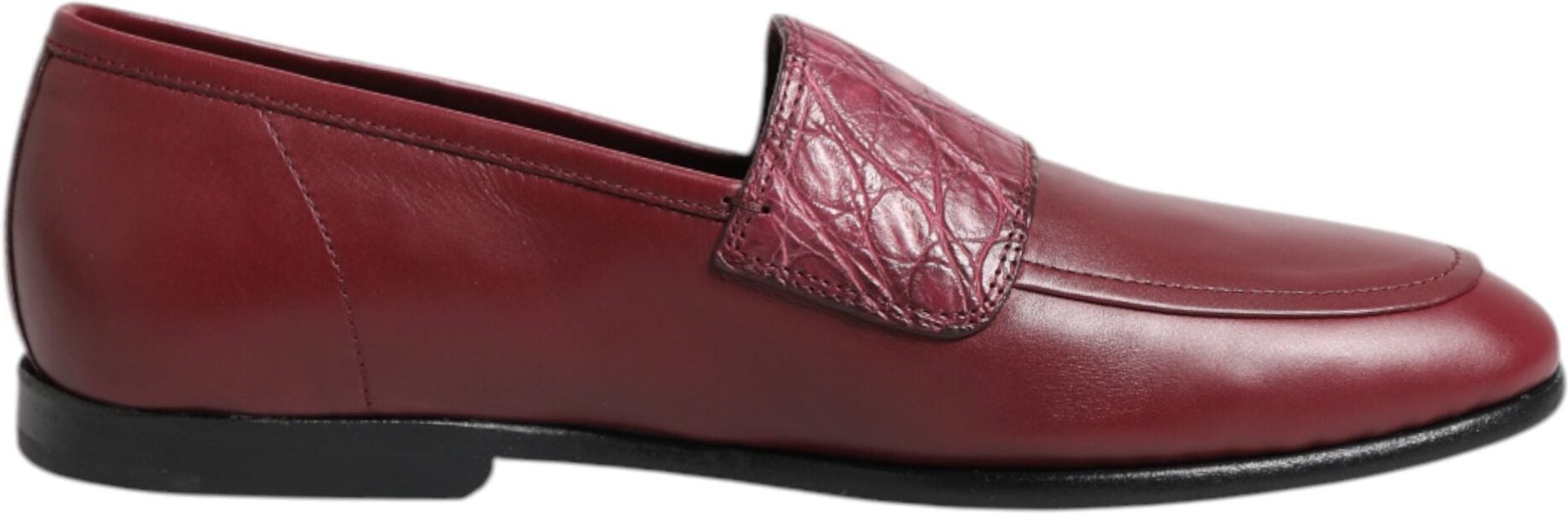 Dolce & Gabbana burgunderfarbene lederne formelle Slipper