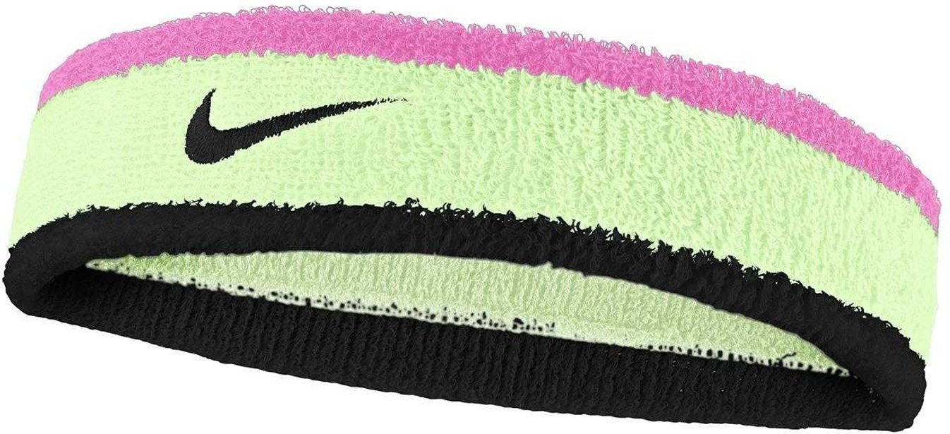 Nike - Stirnband, Blockfarben (Volt Farbe/Pink/Schwarz)
