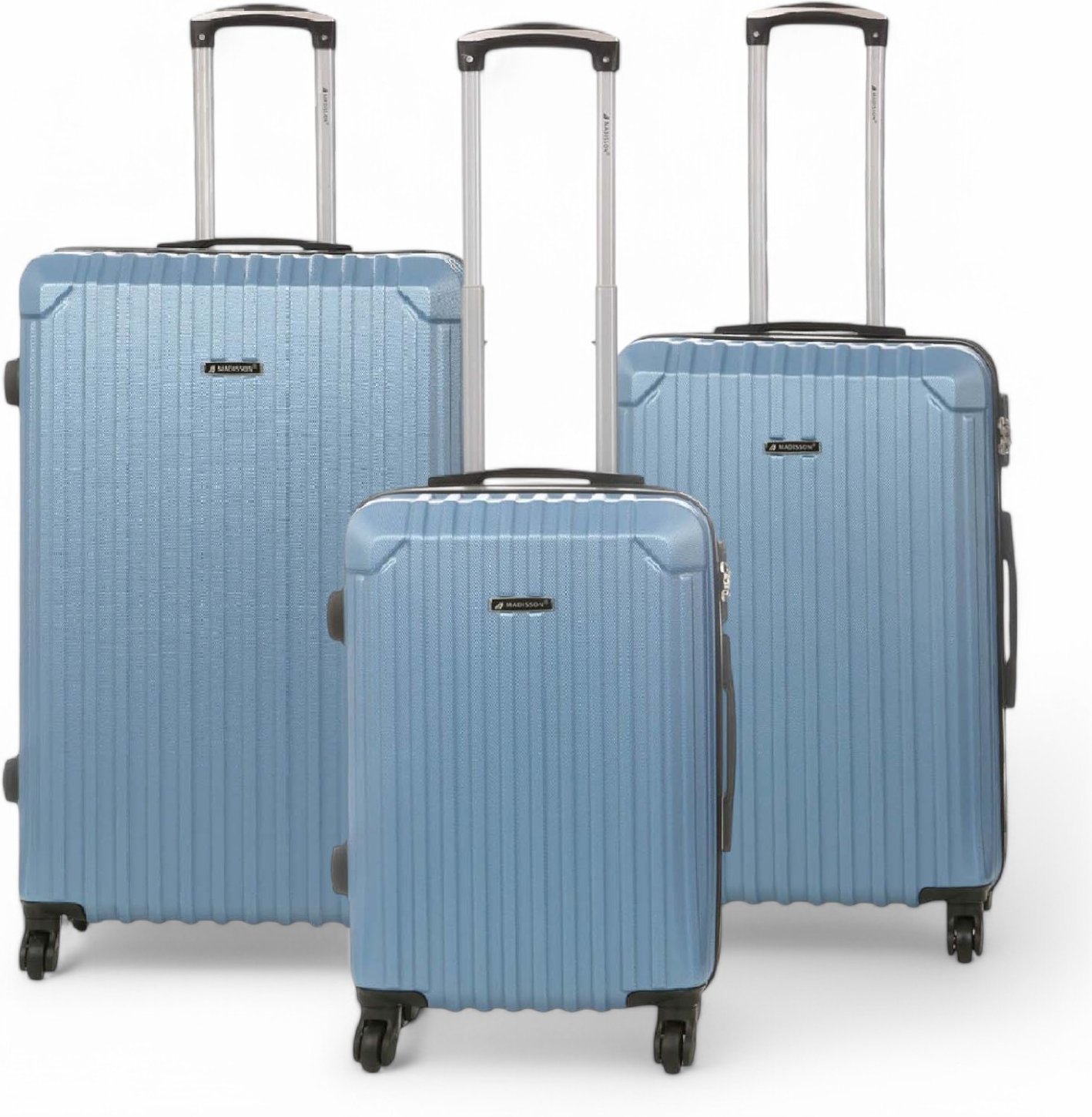 Hartschalen-Reisekoffer aus ABS mit 8 Rädern, Blau