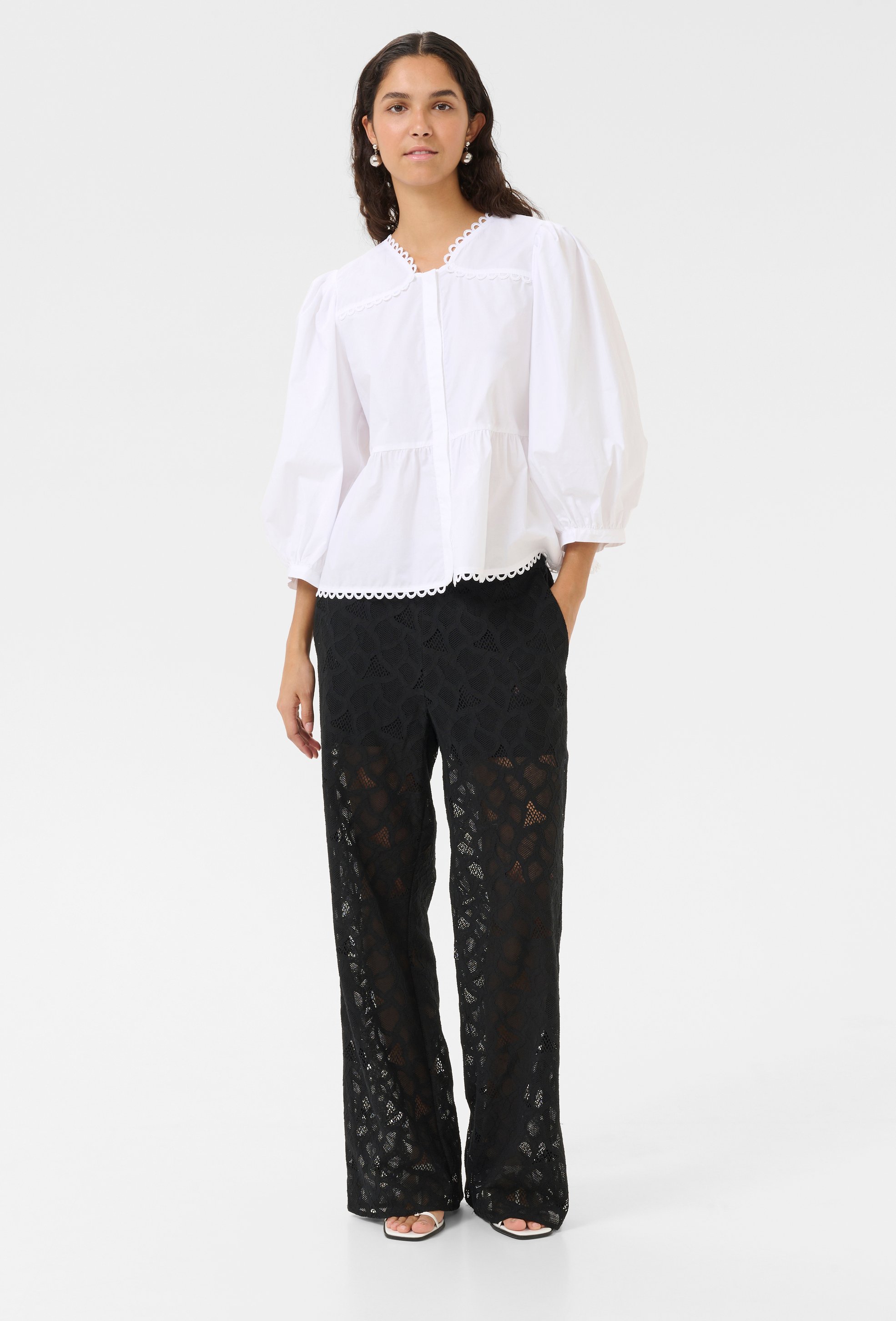 Thumbnail - Kurzarm-Bluse KBAnnabelle Peplum fit white