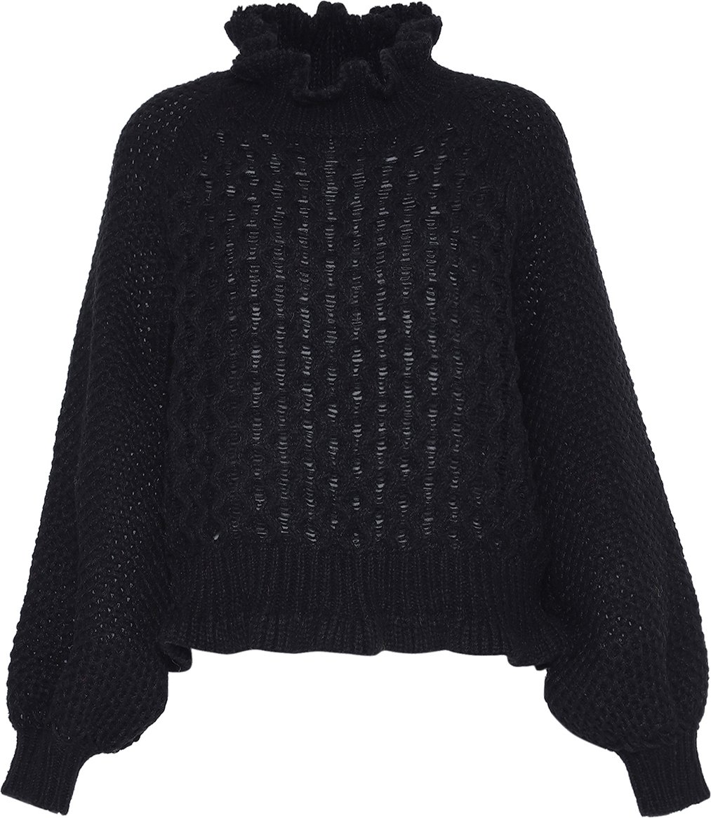 Faina Strickpullover Damen schwarz