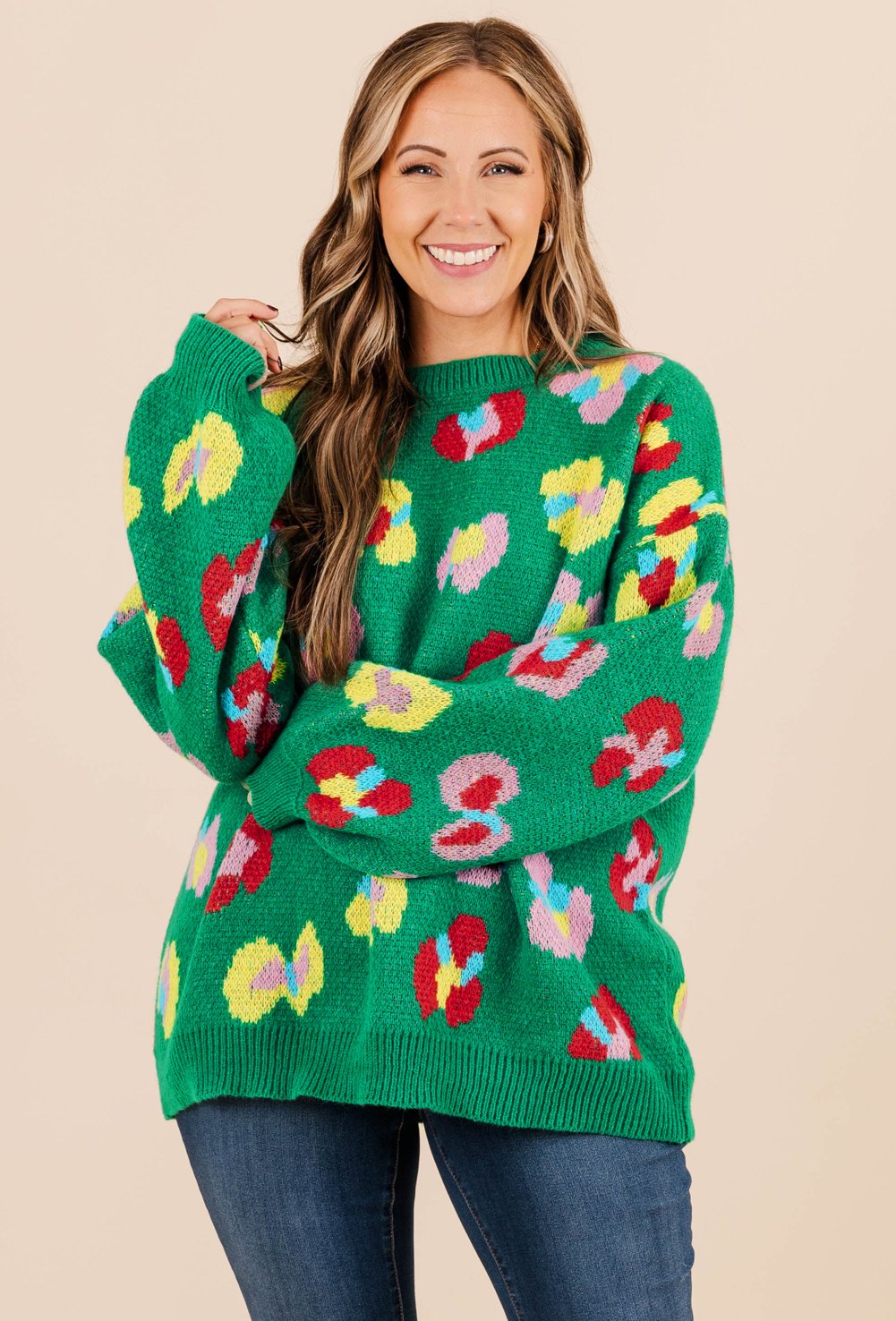 Abstraktes Muster Strickpullover