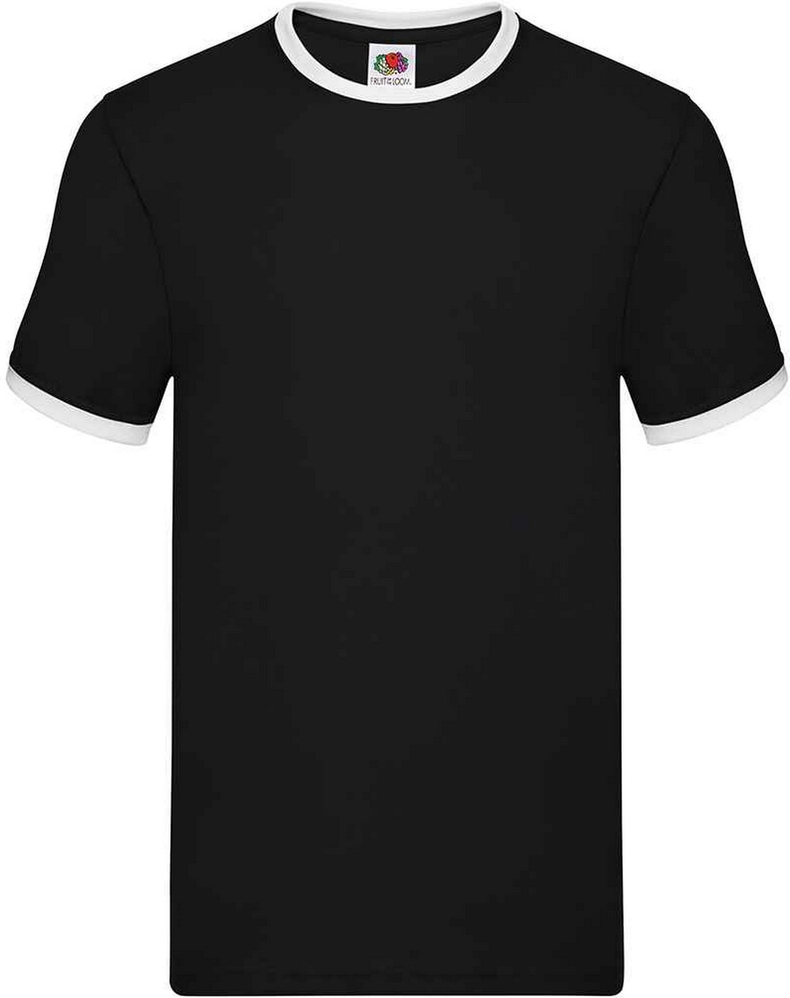 Fruit of the Loom - "Ringer" T-Shirt für Herren (Schwarz/Weiß)