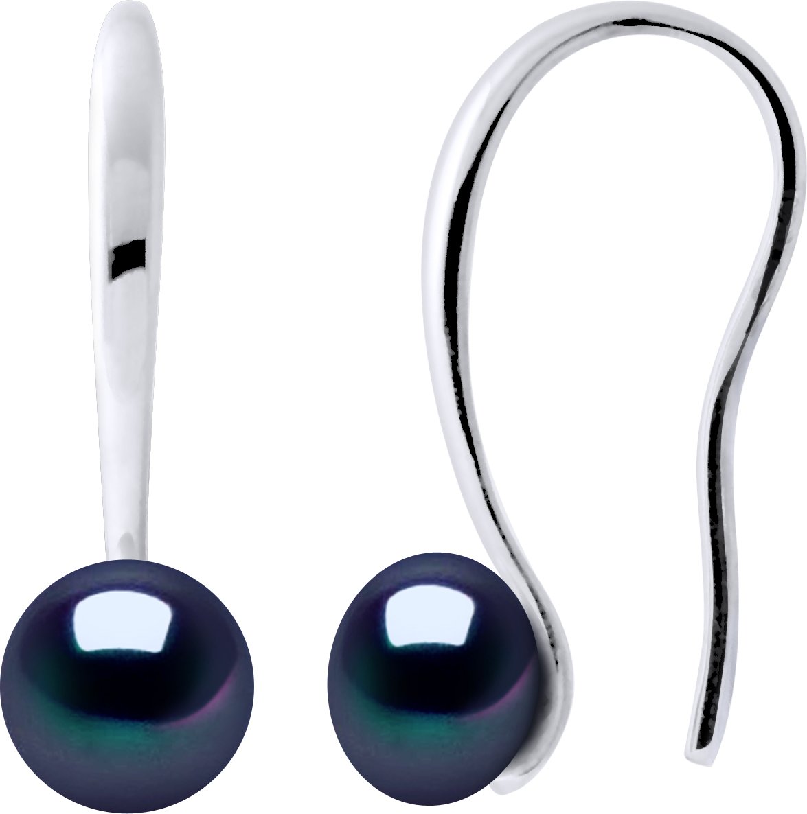 Thumbnail - DIADEMA - Ohrringe - Echte Süßwasserperlen - Schwarzer Tahitian Style