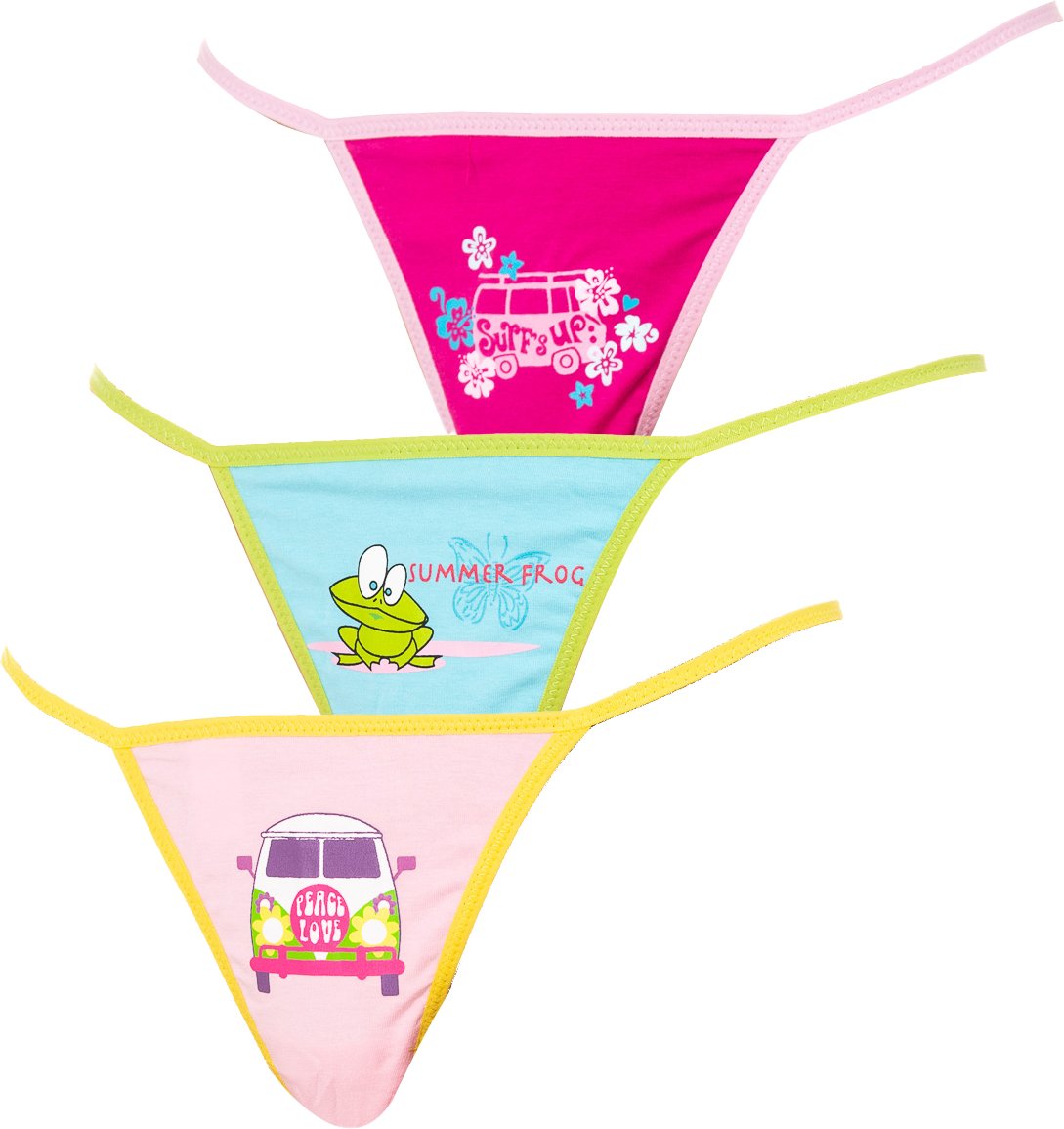 Pack-3 Feines Garn Tanga mit Druck 82329 Frau