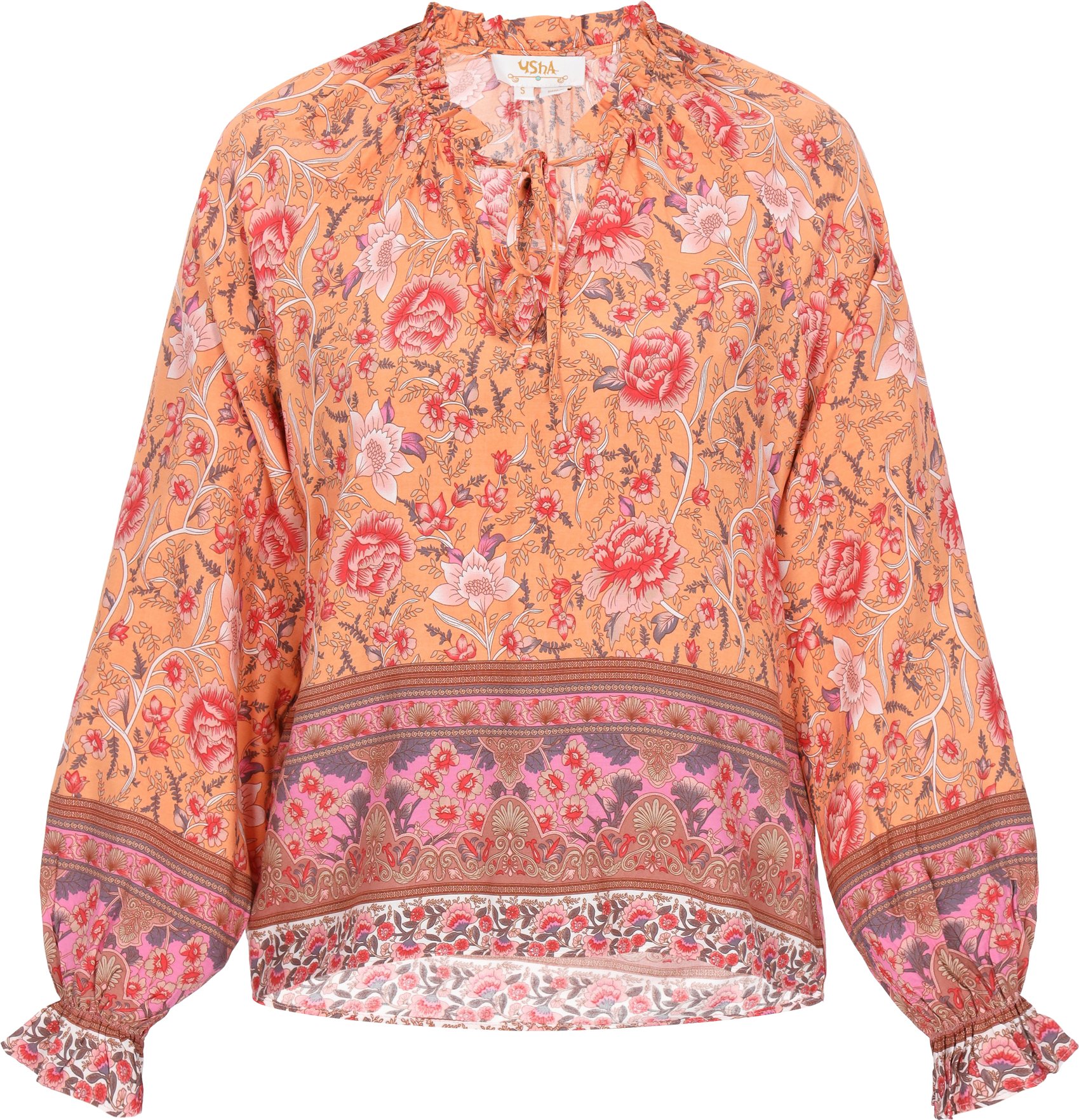 usha Bluse Frauen orange mehrfarbig