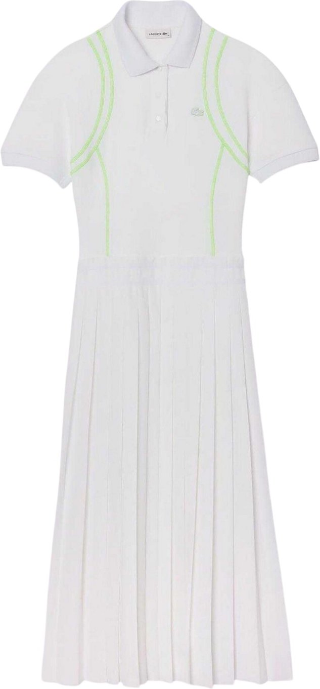 Lacoste - Polo-Kleid für Damen, Mit Falten (Weiß)
