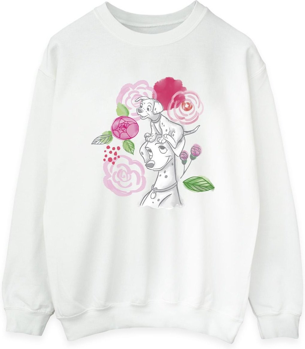 Disney - "101 Dalmatians Flowers" Sweatshirt für Damen (Weiß)