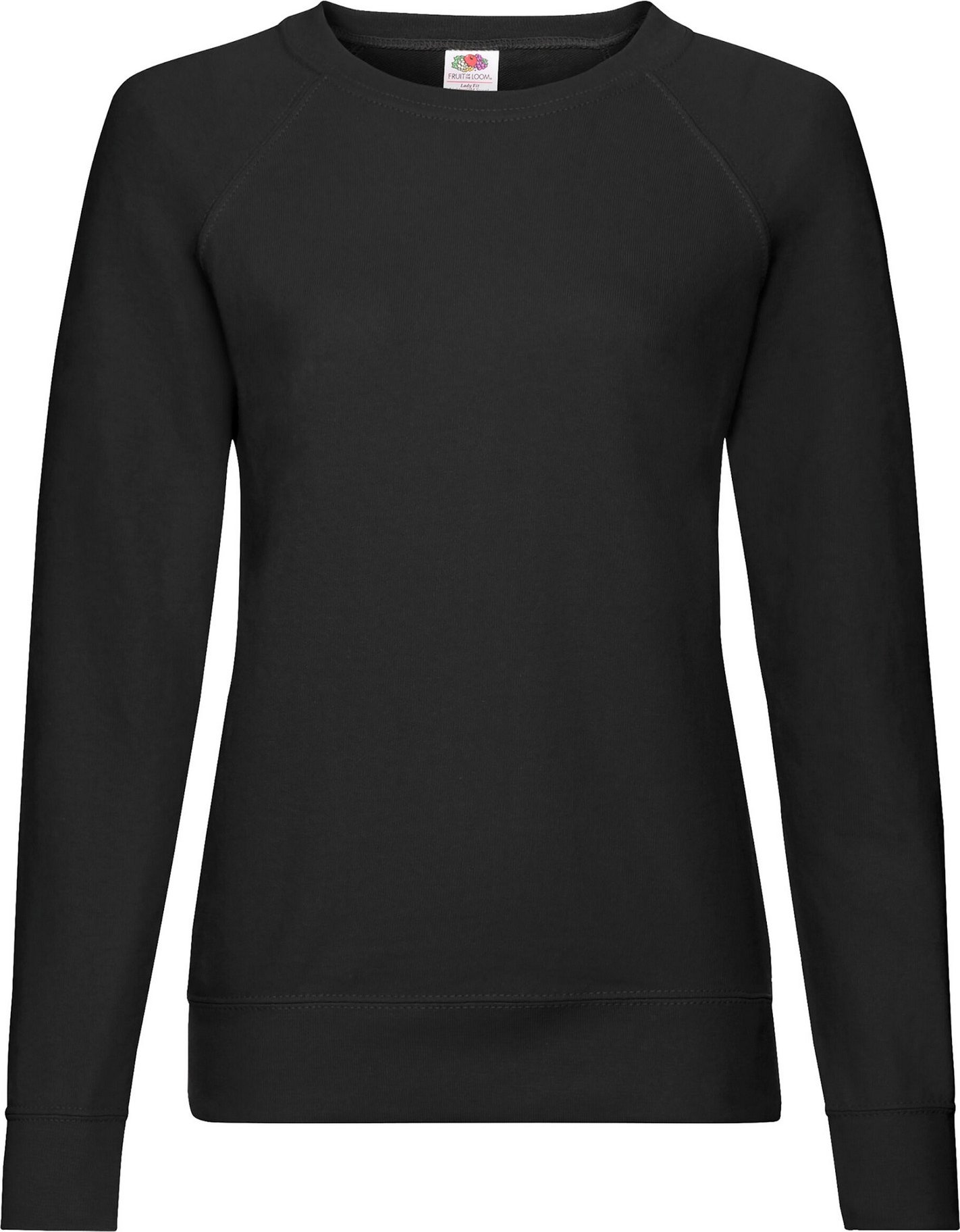 Fruit of the Loom - Sweatshirt Leicht für Damen Raglanärmel (Schwarz)
