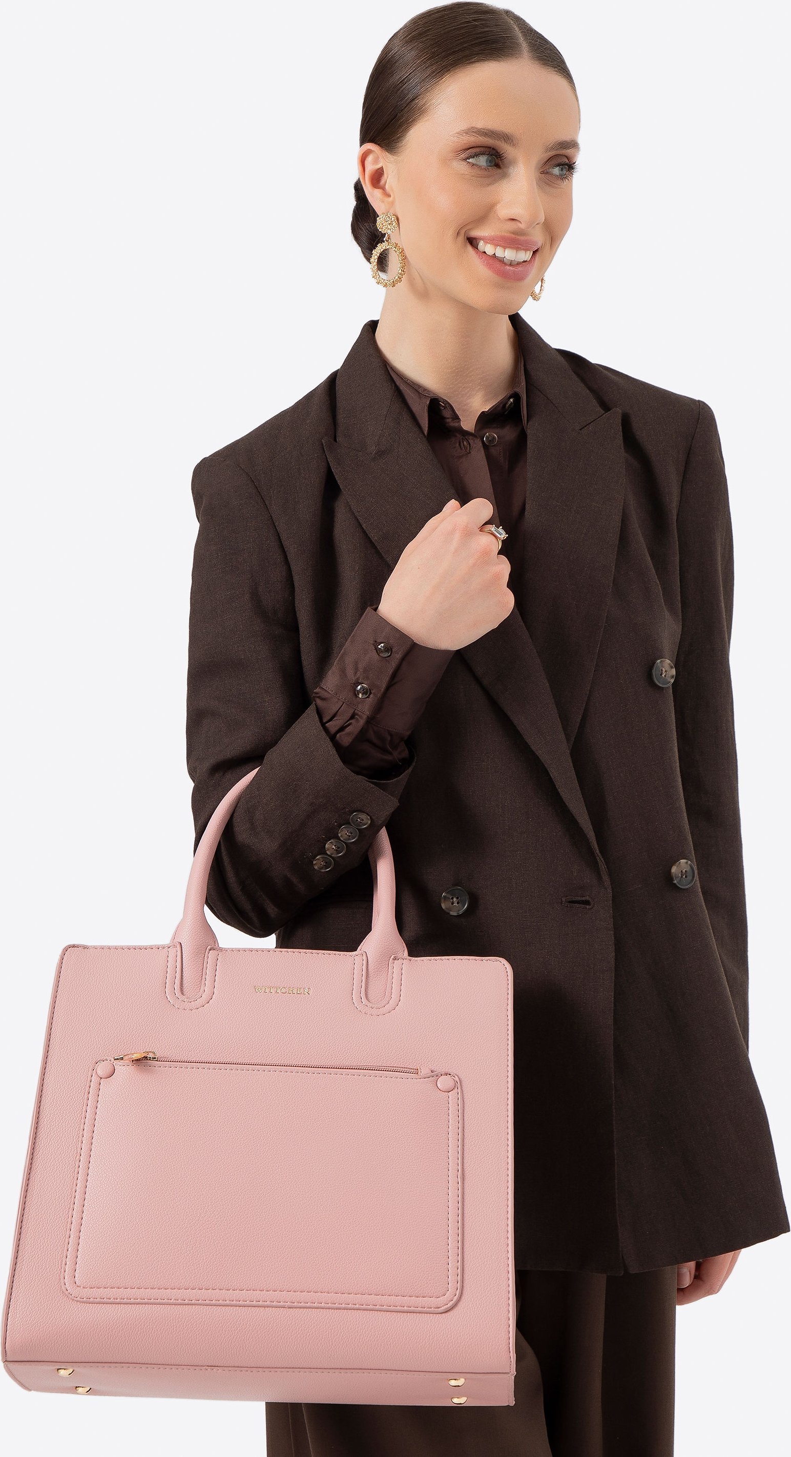 Wittchen Damen-Laptoptasche (13 Zoll) aus Kunstleder, Rosa