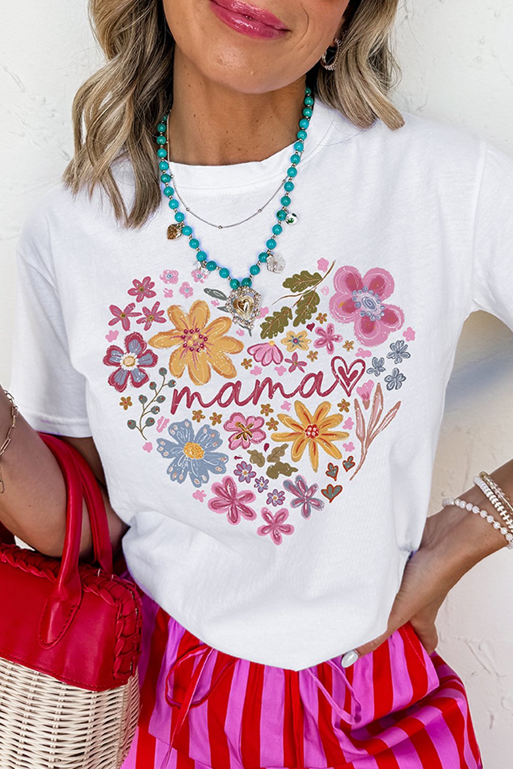Blumenherz Mama T-Shirt