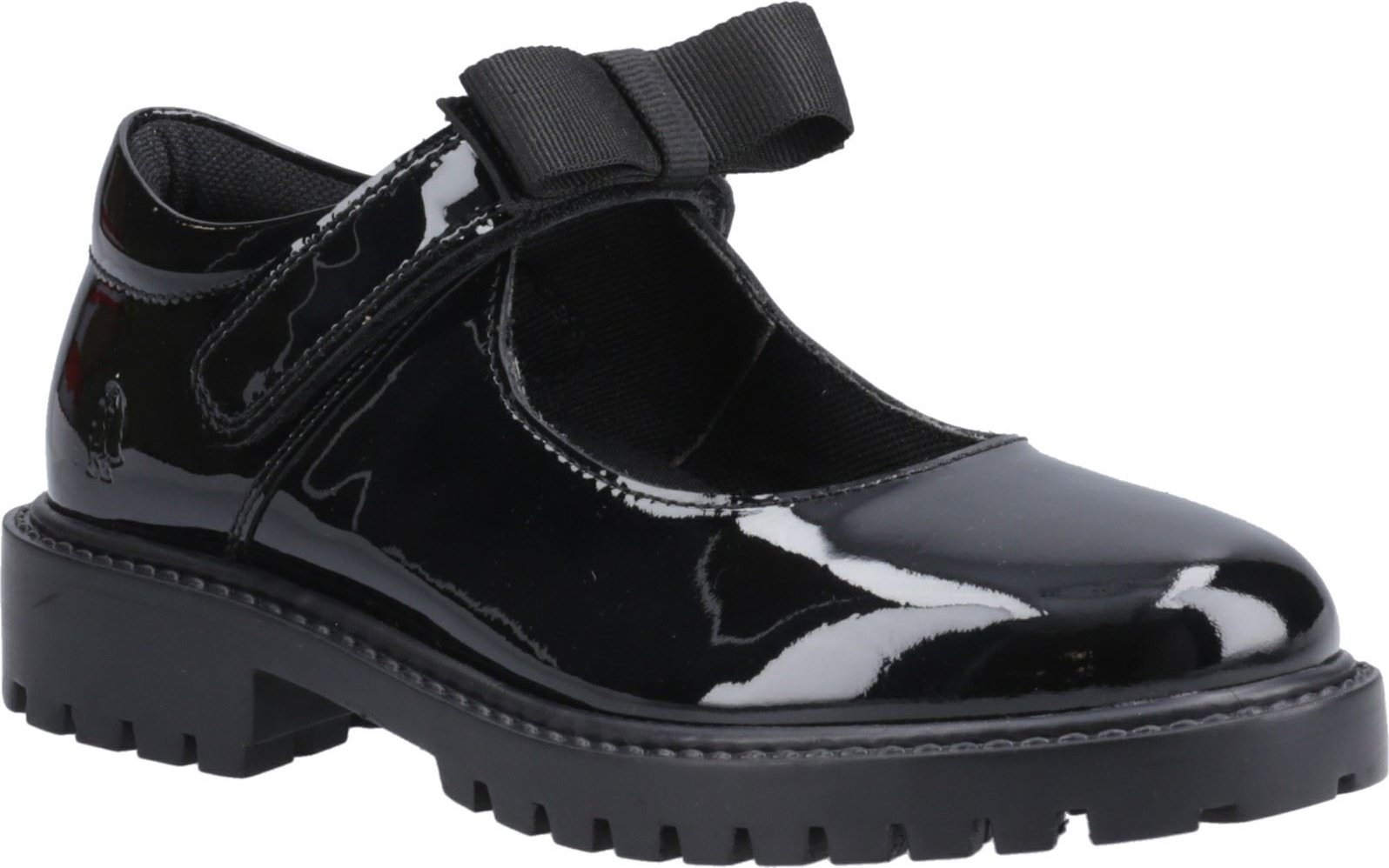 Hush Puppies Astrid Schleife Leder Mädchenschuhe Schwarz