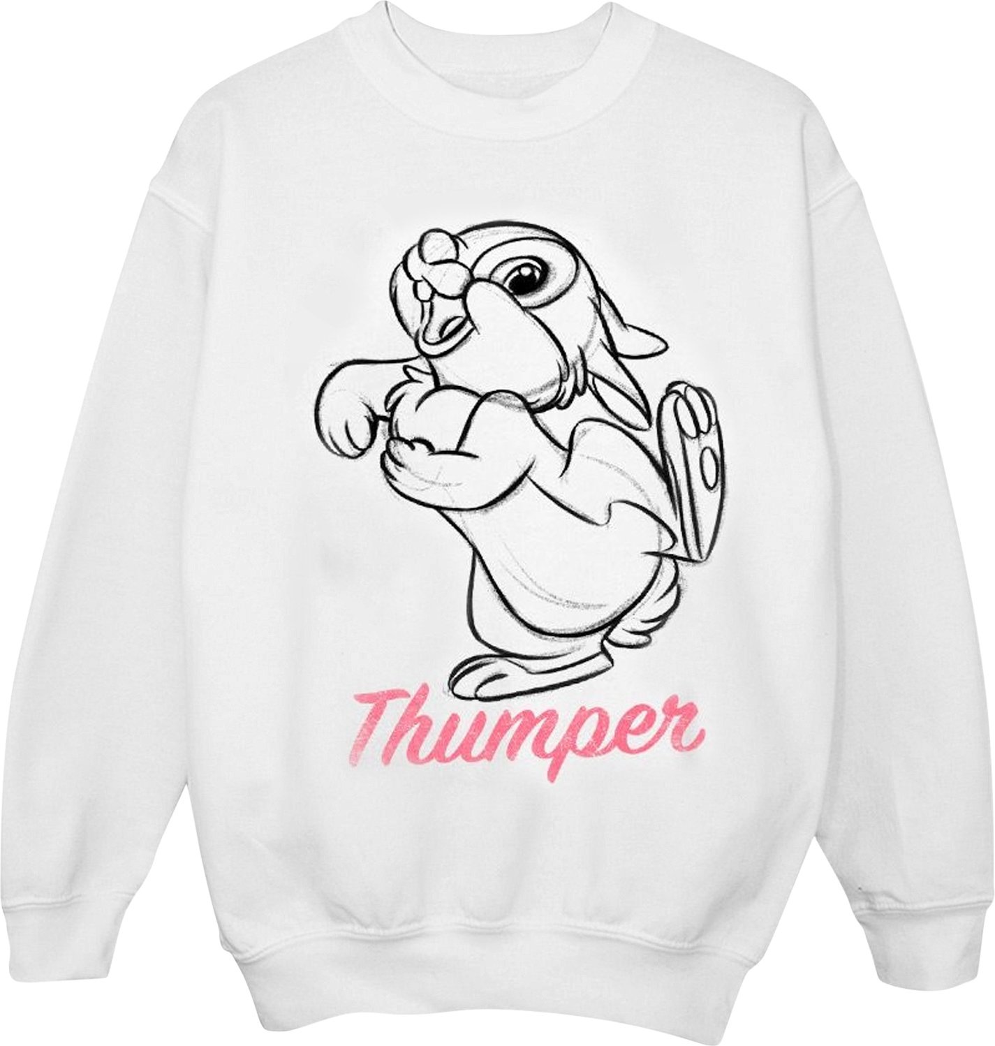 Disney - "Bambi Thumper Line Drawing" Sweatshirt für Mädchen (Weiß)