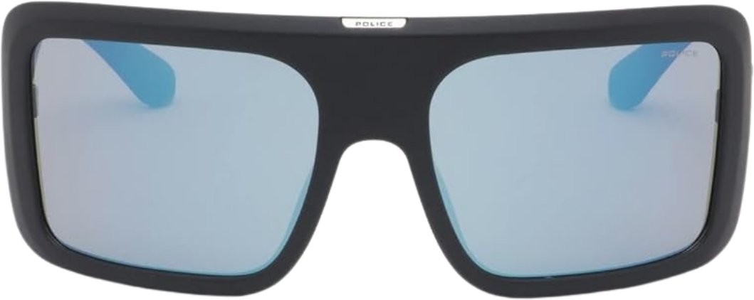 Police-Sonnenbrille mit quadratischem Vollrand und mattschwarzem Rahmen