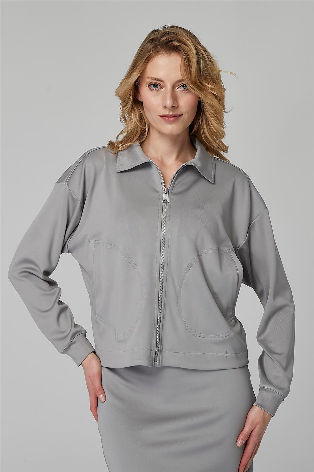 Shirt mit Reißverschluss Sweatshirt