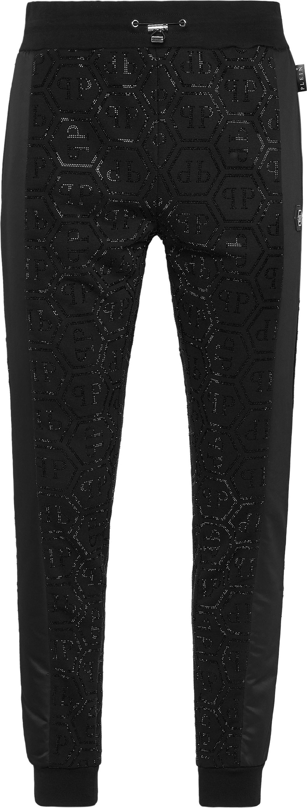 Trousers Jogging Nylon Inserts Monogram Strass