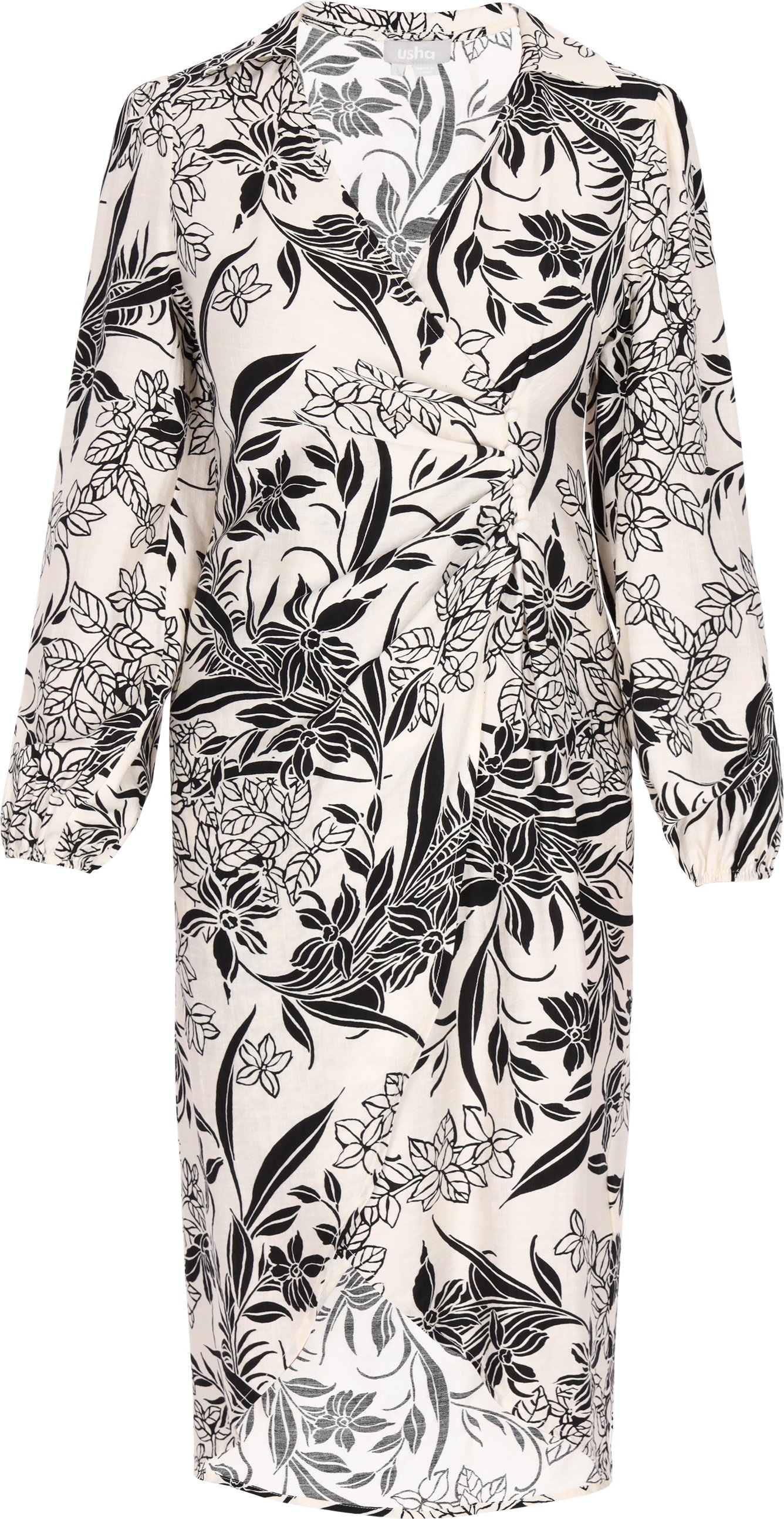 usha Kleid Frauen cremeweiß schwarz