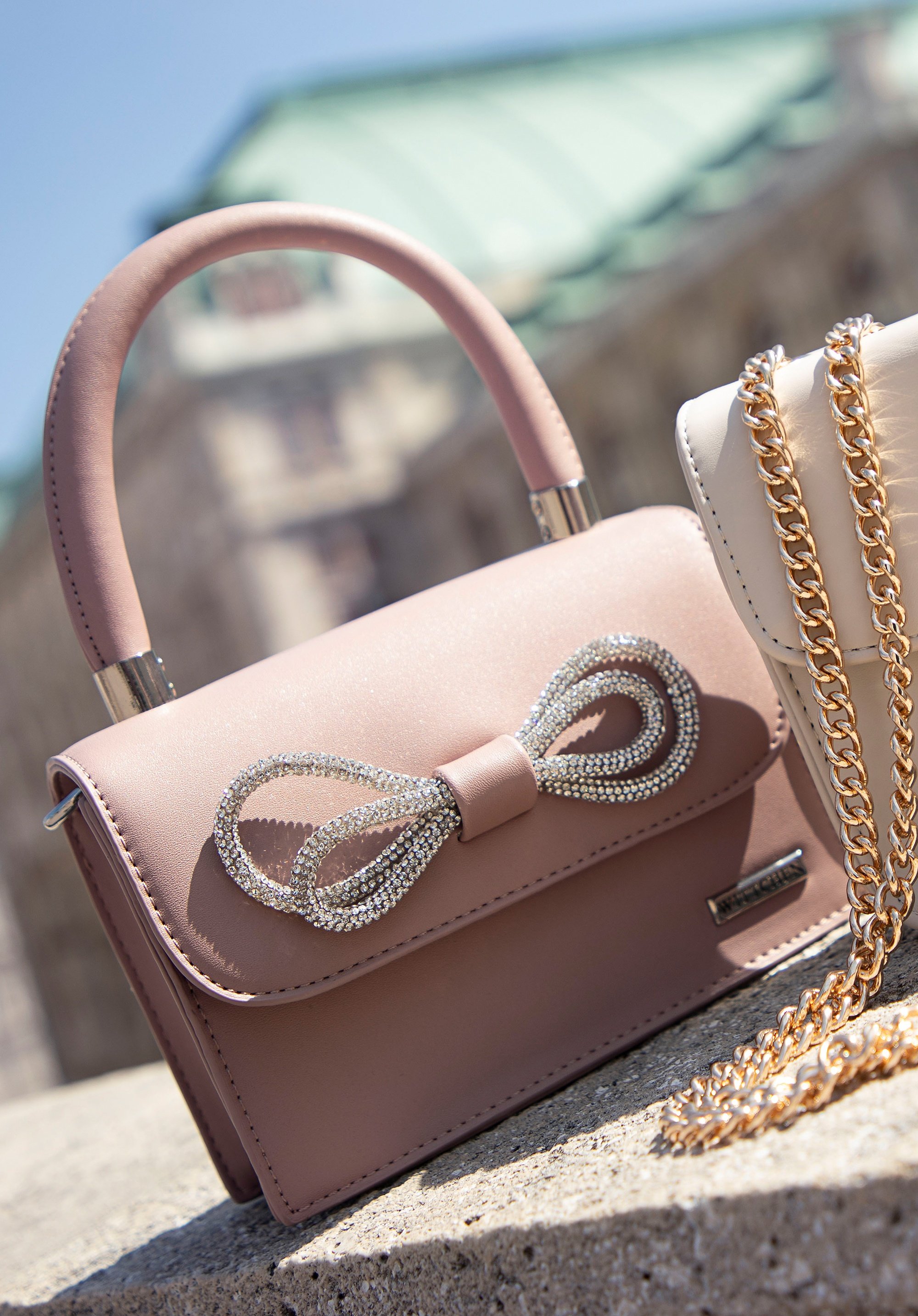 Wittchen Damen-Aktentasche mit glänzender Schnalle, rosa, Öko-Leder