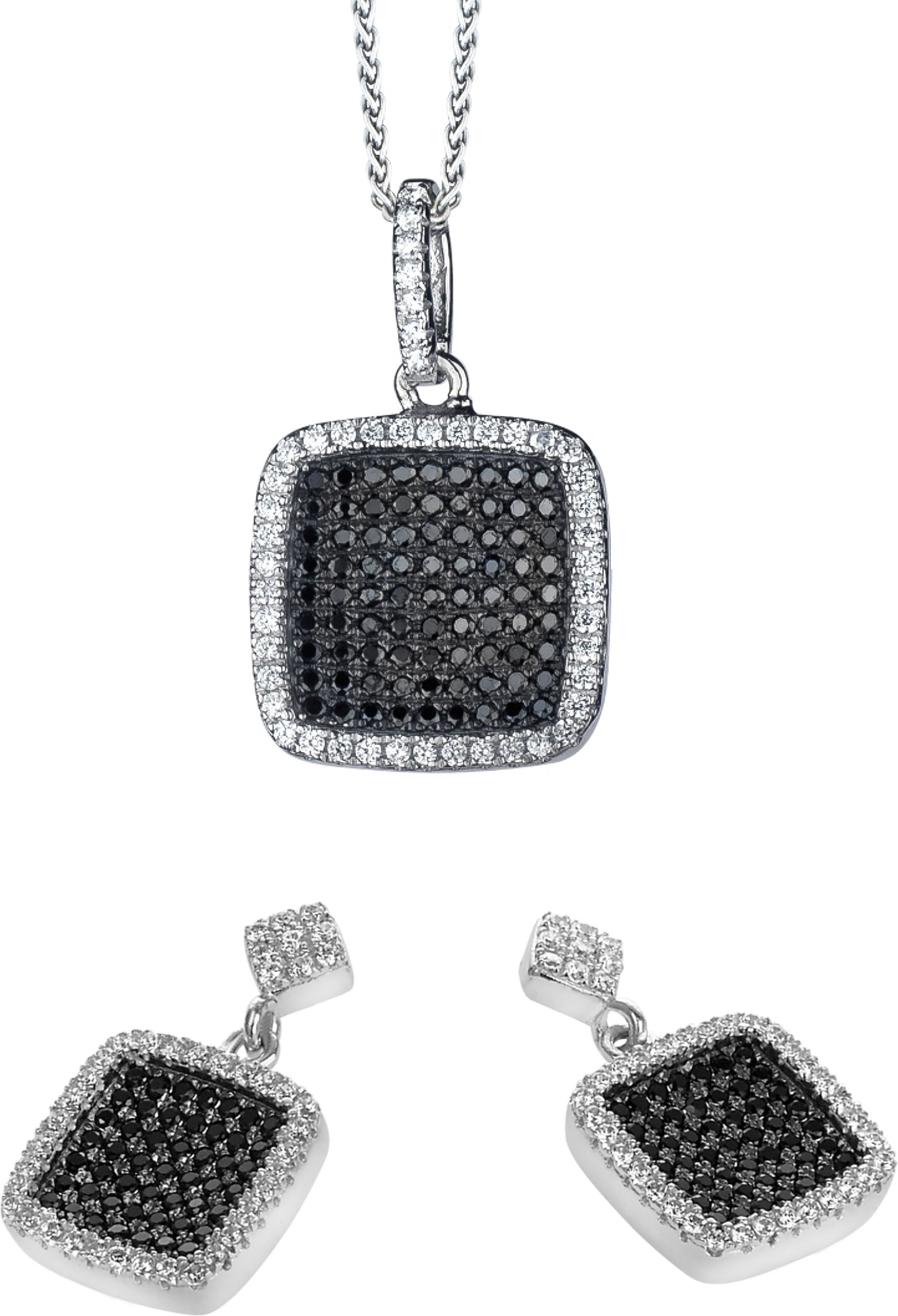 Orphelia Damen 925 Sterling Silber Set: Ketten-Anhänger + Ohrringe - Silber SET-5231