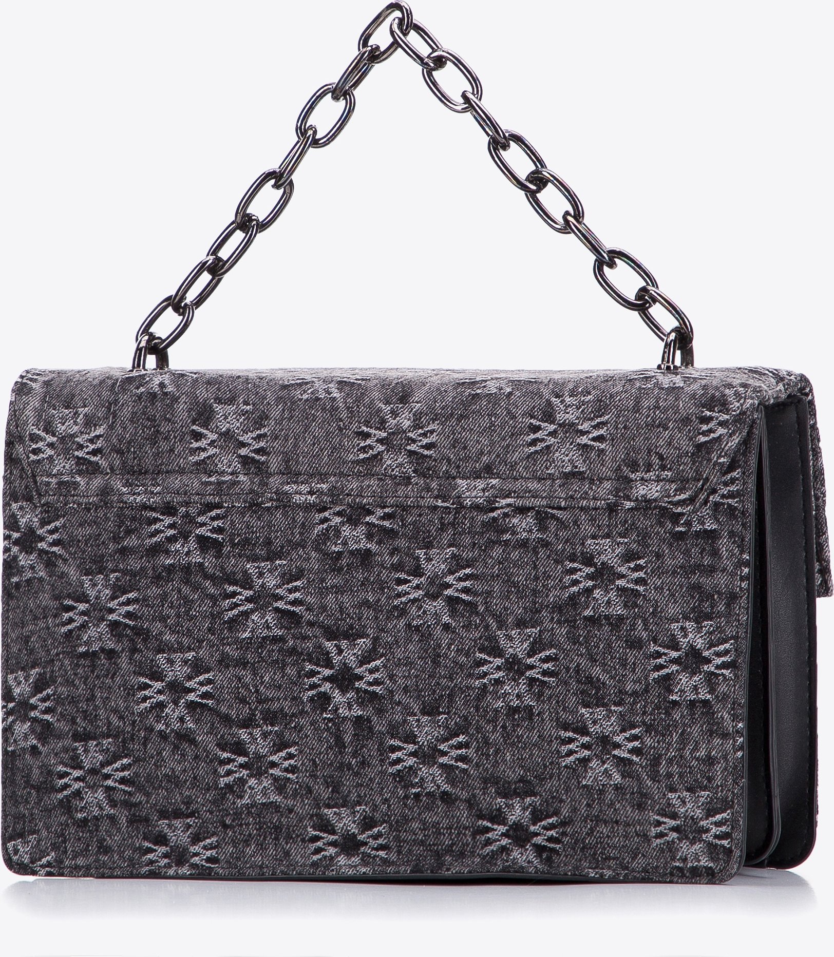 Wittchen Damen-Umhängetasche aus Denim mit Monogramm, graue Baumwolle