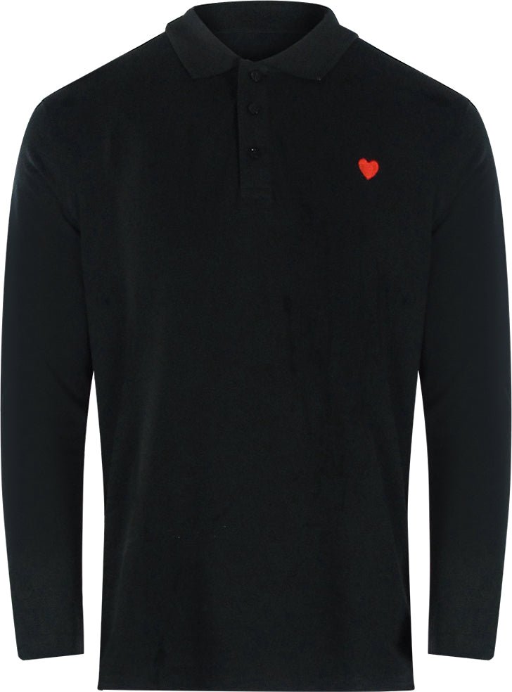 Love Moschino Langarm-poloshirt Mit Kleinem Herzlogo, Schwarz