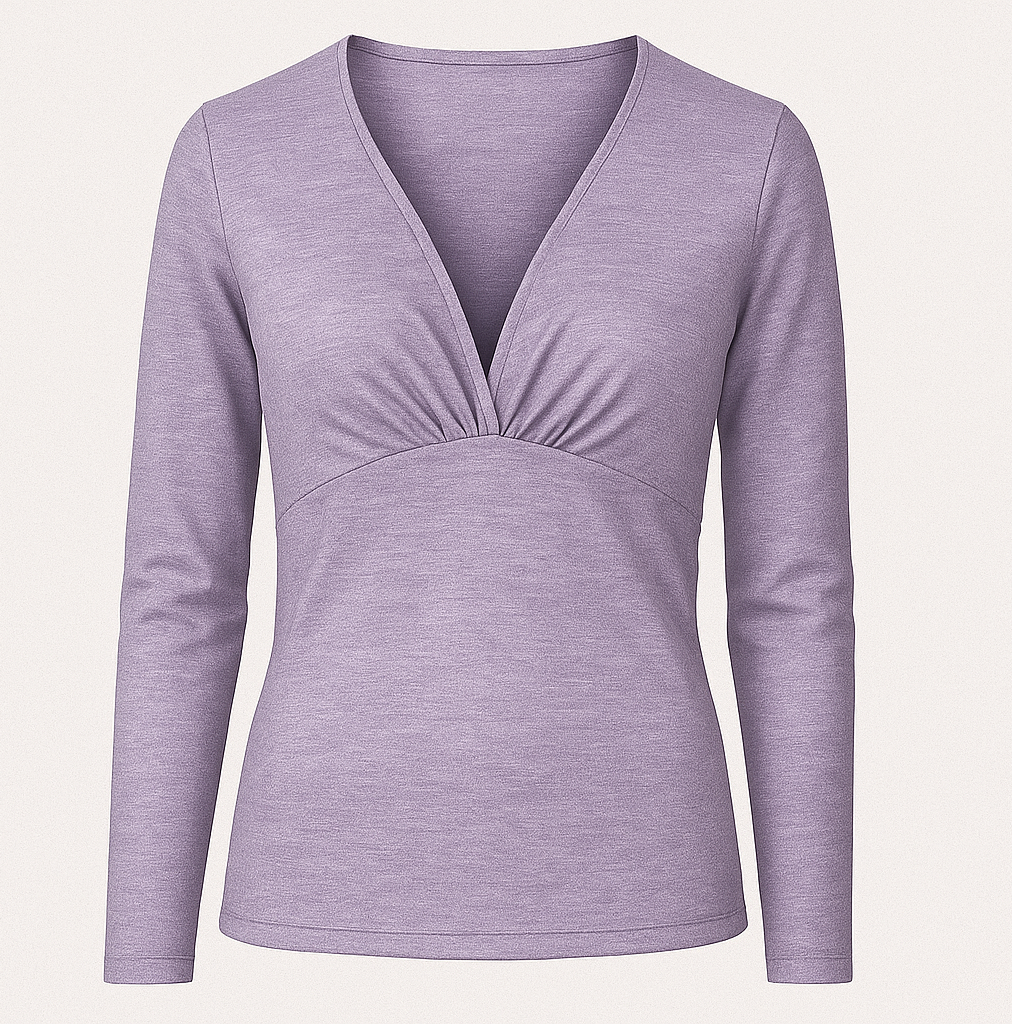 Glänzendes, helllavendelfarbenes Top – 100 % Polyamid