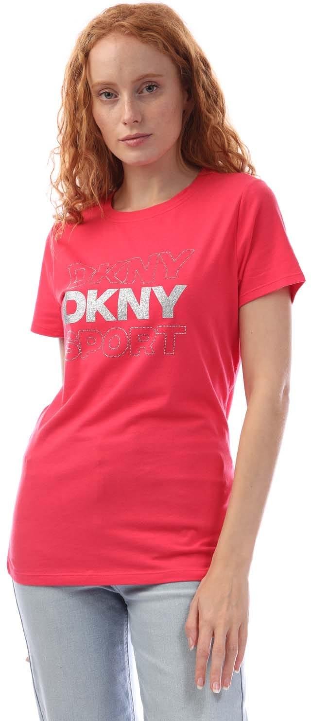 DKNY - T-Shirt für Damen, Logo (Pink)