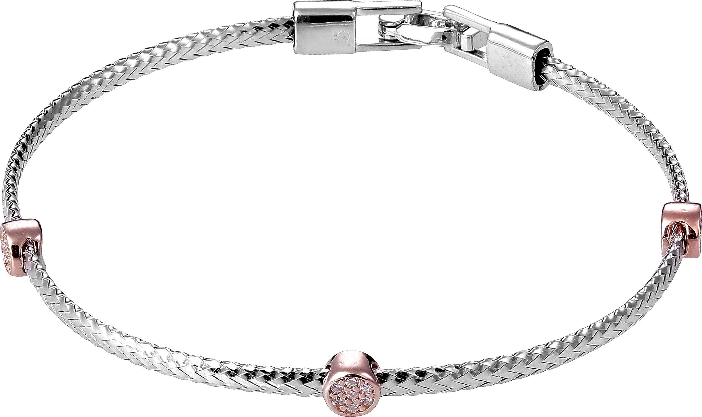 Orphelia Damenarmband aus 925er Sterling Silber - Silber/Rosé ZA-7415