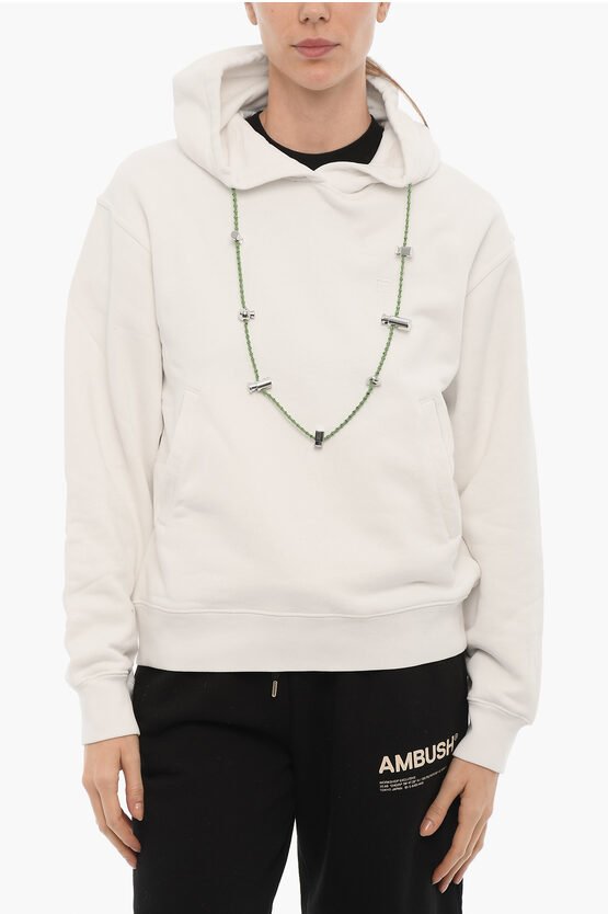 Einfarbiger STOPPERS Hoodie mit abnehmbarer Kette in Weiß