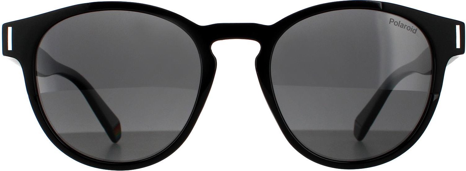 Thumbnail - Polaroid Runde Unisex Schwarz Grau Polarisierte Sonnenbrille