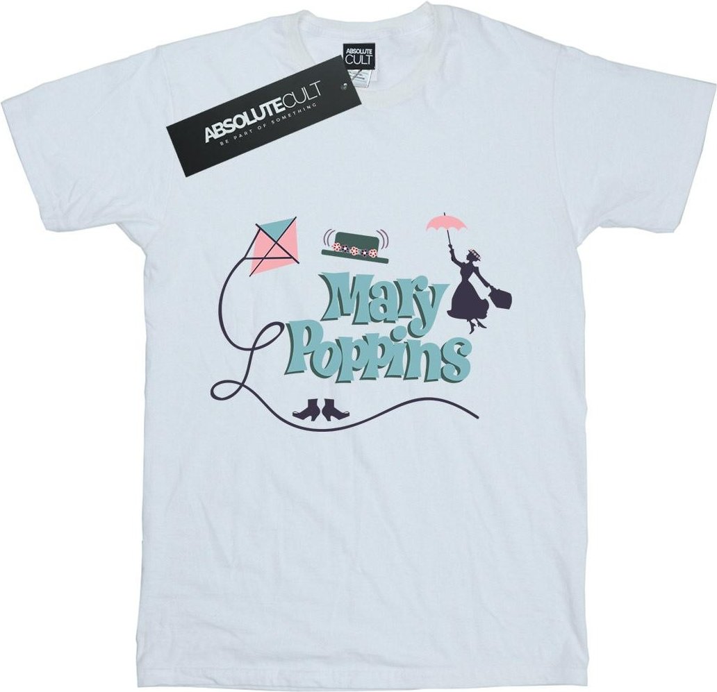 Disney - "Mary Poppins Logo" T-Shirt für Herren (Weiß)