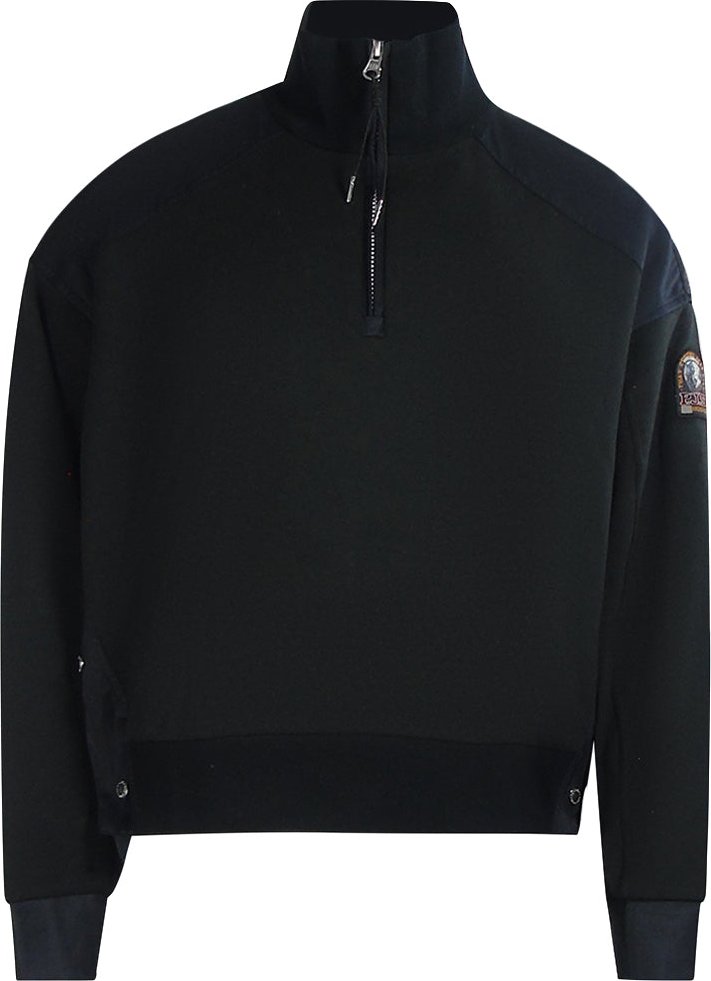 Parajumpers Quarter Zip Rollkragen-Fleece-Sweatshirt in Schwarz