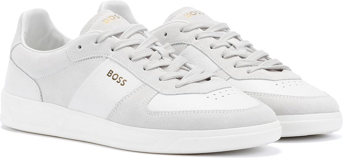 Boss Brandon Wildleder Herren Weiße Turnschuhe