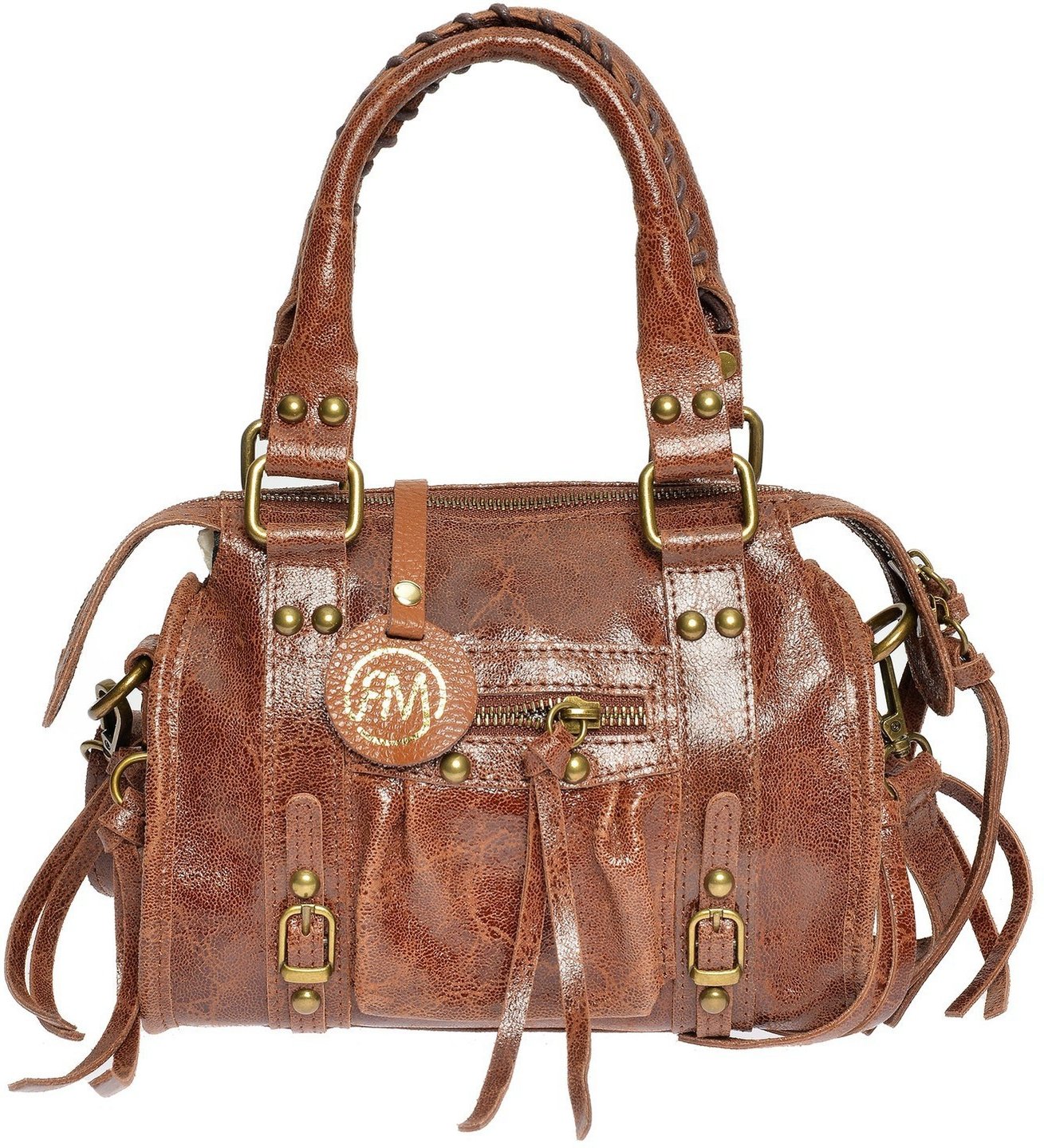 Roberta M Braune Lederhandtasche
