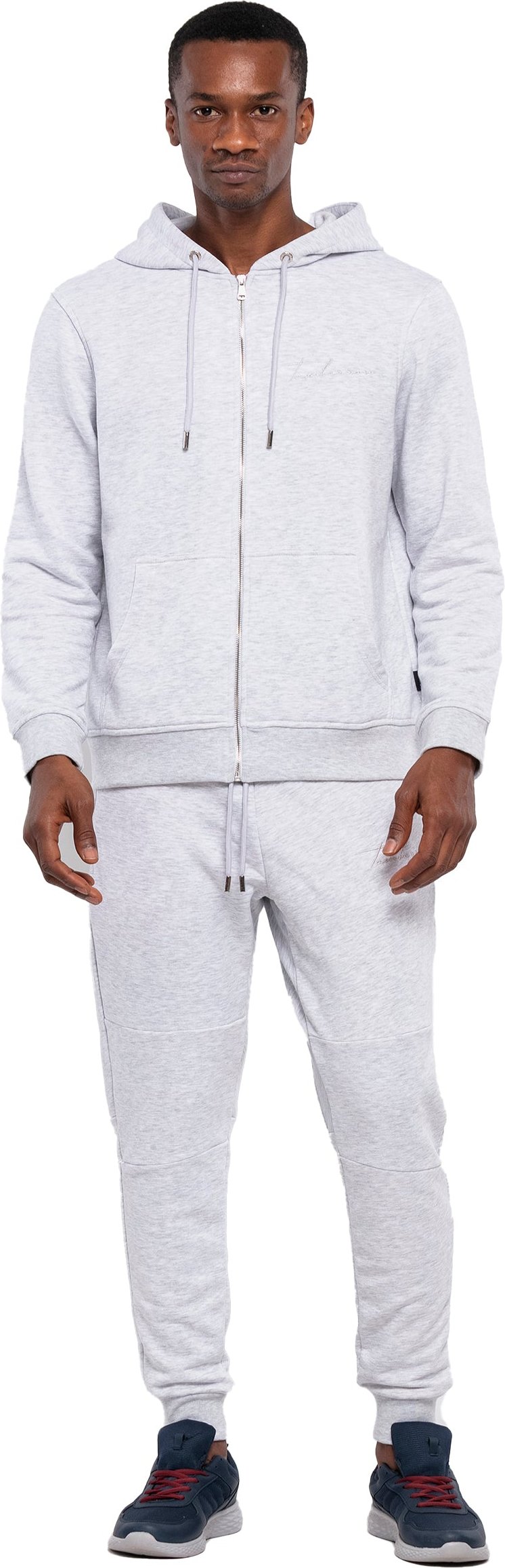 Tom Barron Herren Lässiger Trainingsanzug-Set mit durchgehendem Reißverschluss