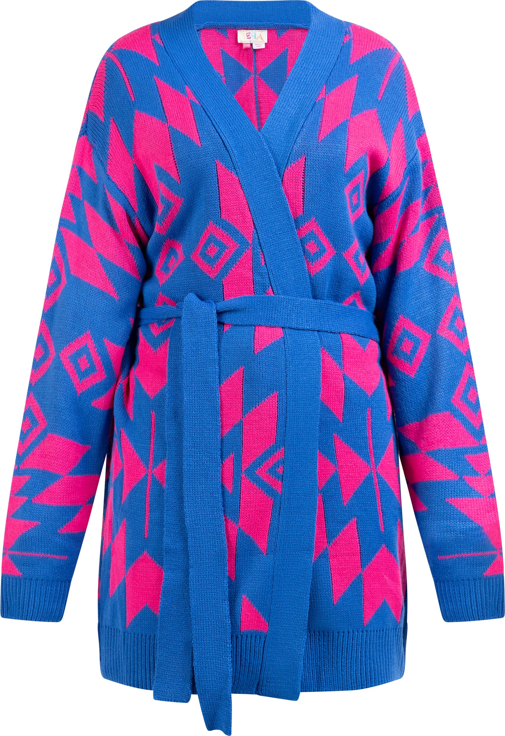IZIA offener Strick Cardigan Damen blau rosa
