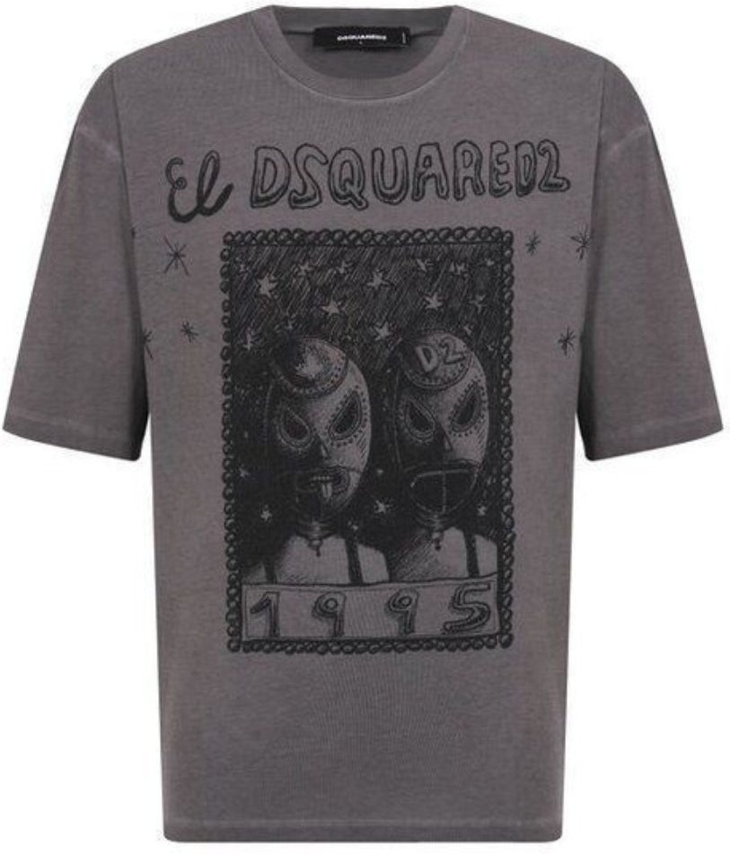 Dsquared2 El Dsquared2 Graphic Loose Fit T-shirt Anthrazitgrau
