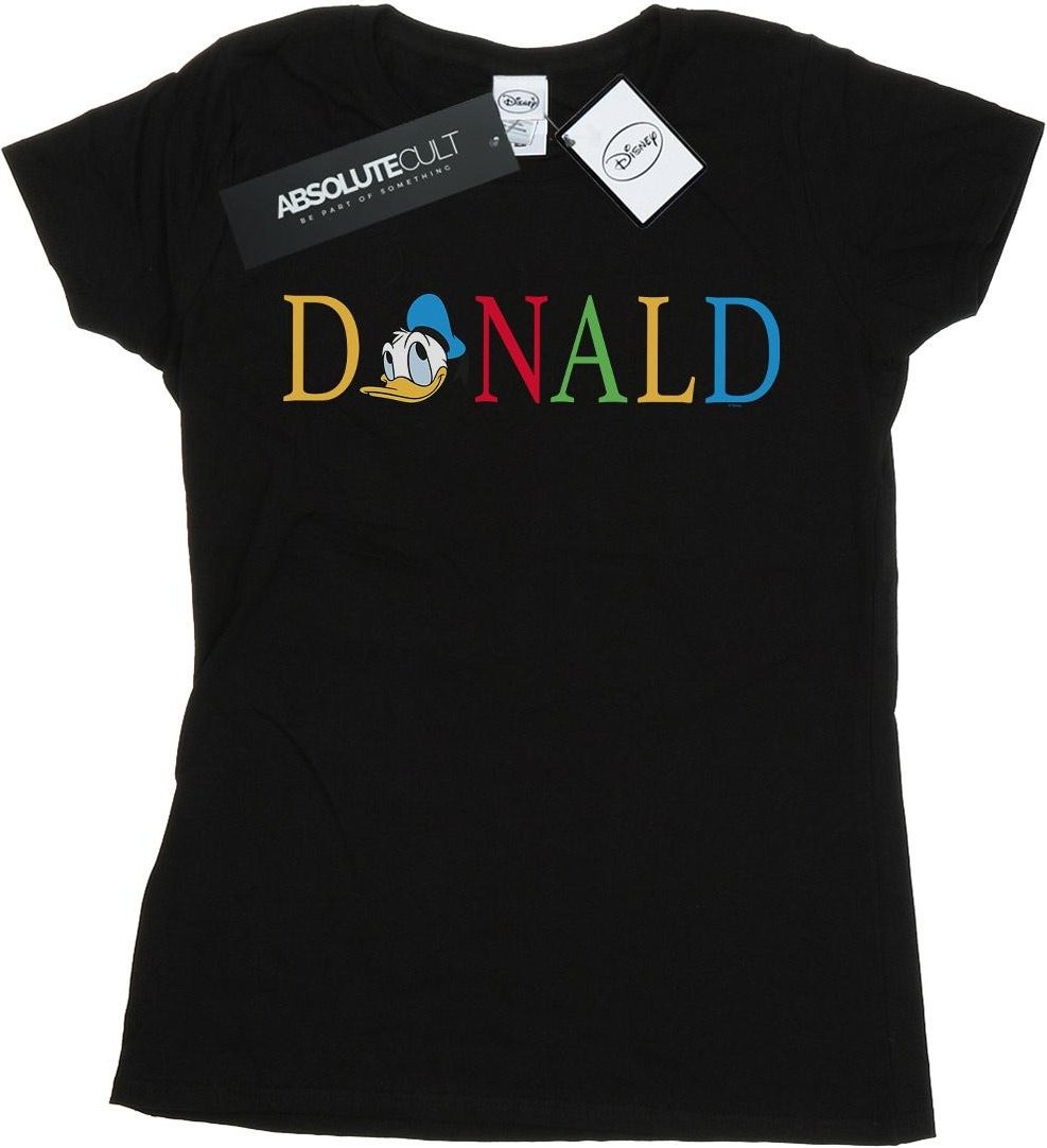 Disney - "Donald Duck Letters" T-Shirt für Damen (Schwarz)
