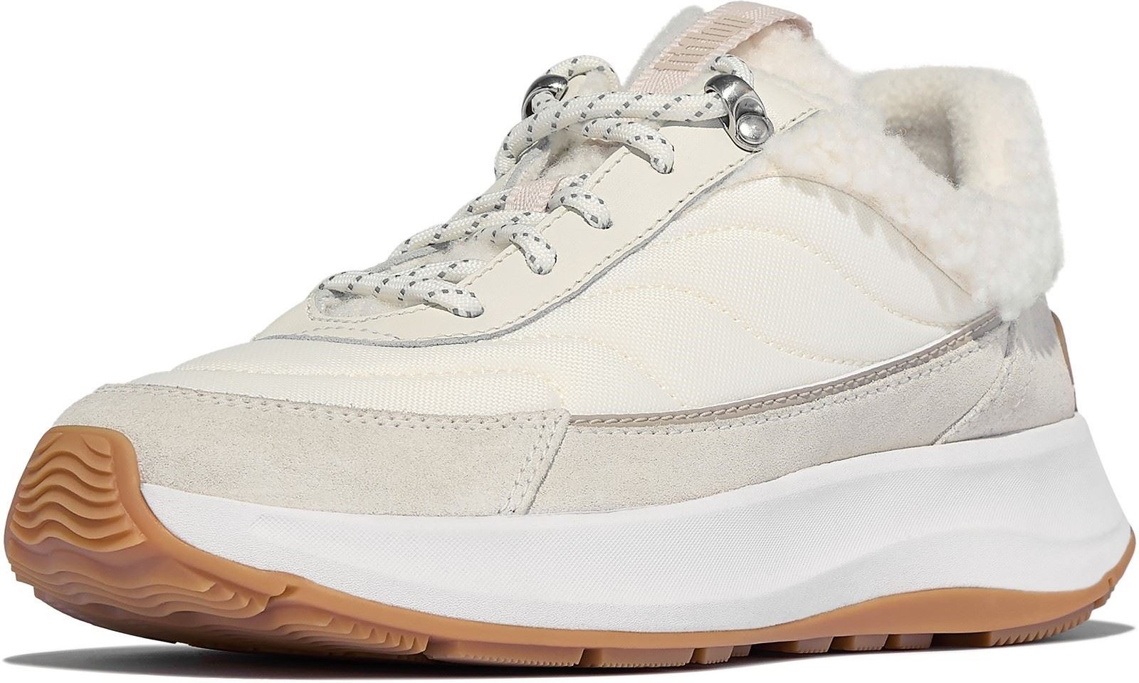 Fitflop F-Mode Flow Wildleder Damen Schuhe Creme-Mix