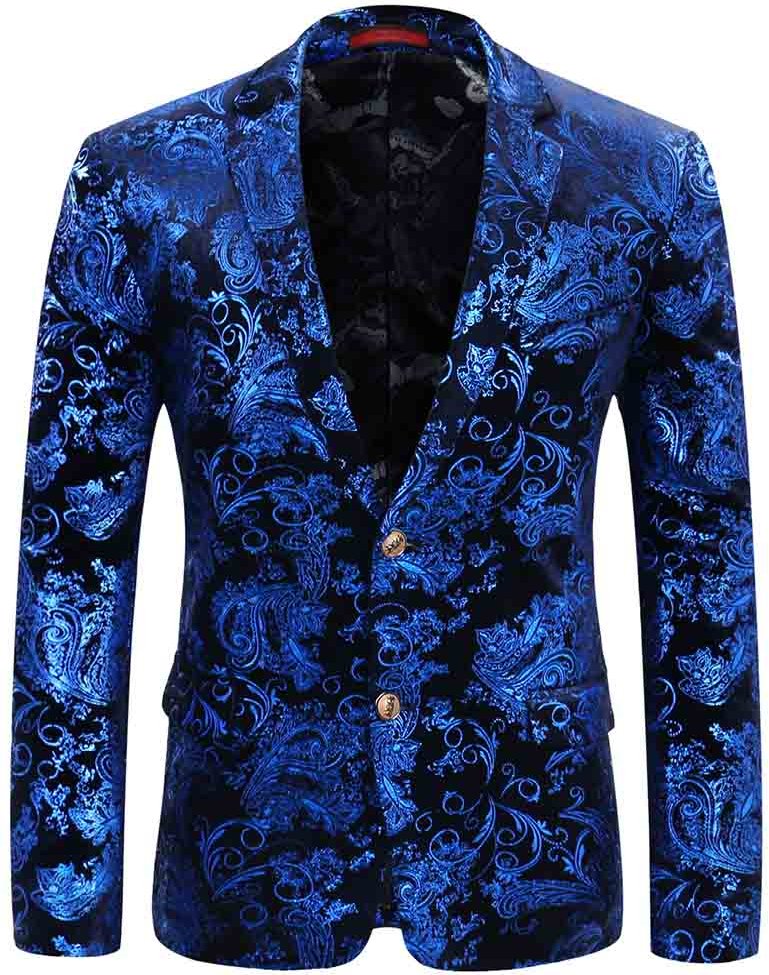 Stilvolles blaues Blazerkleid mit Blumenmuster