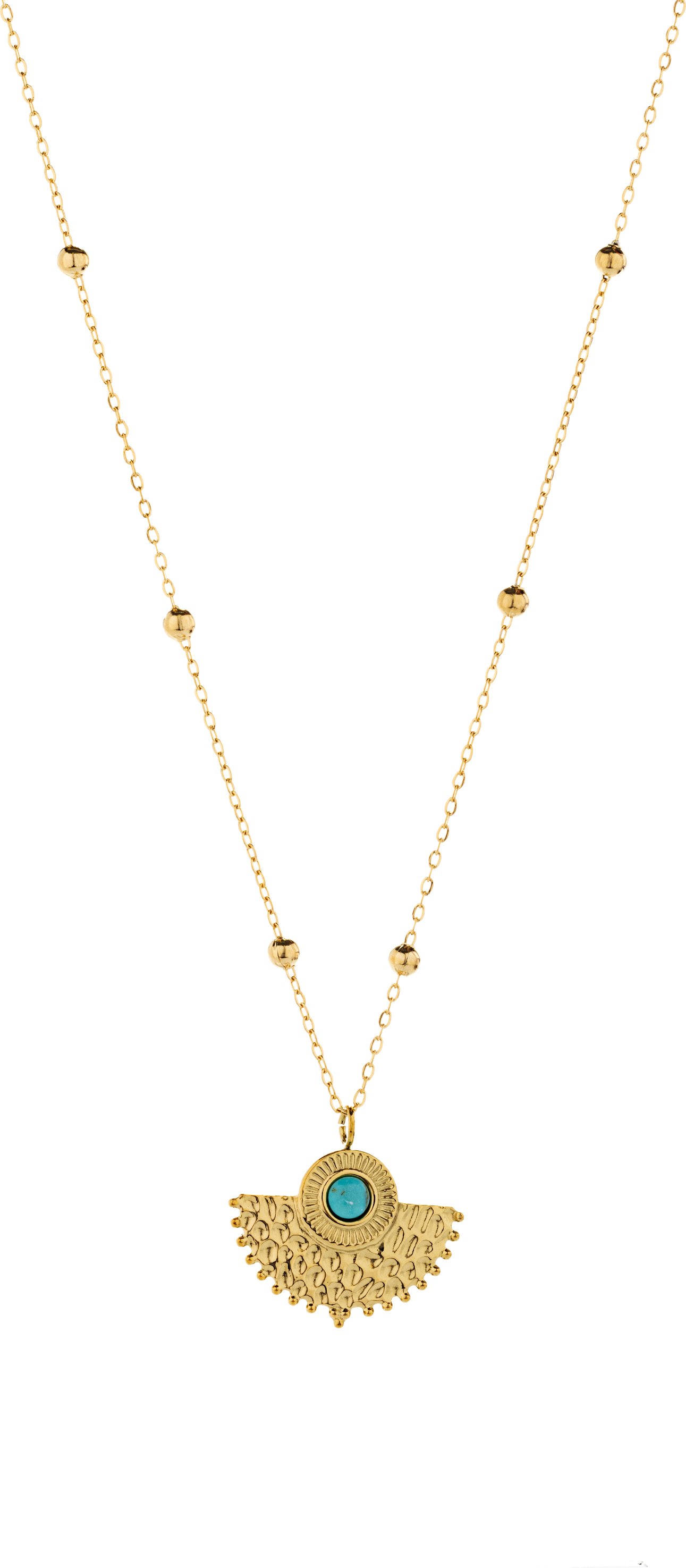 Luxenter Türkis Halskette aus 18K Gelbgold - Kumora