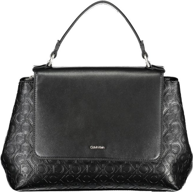 Monogram-Satteltasche aus schwarzem Leder