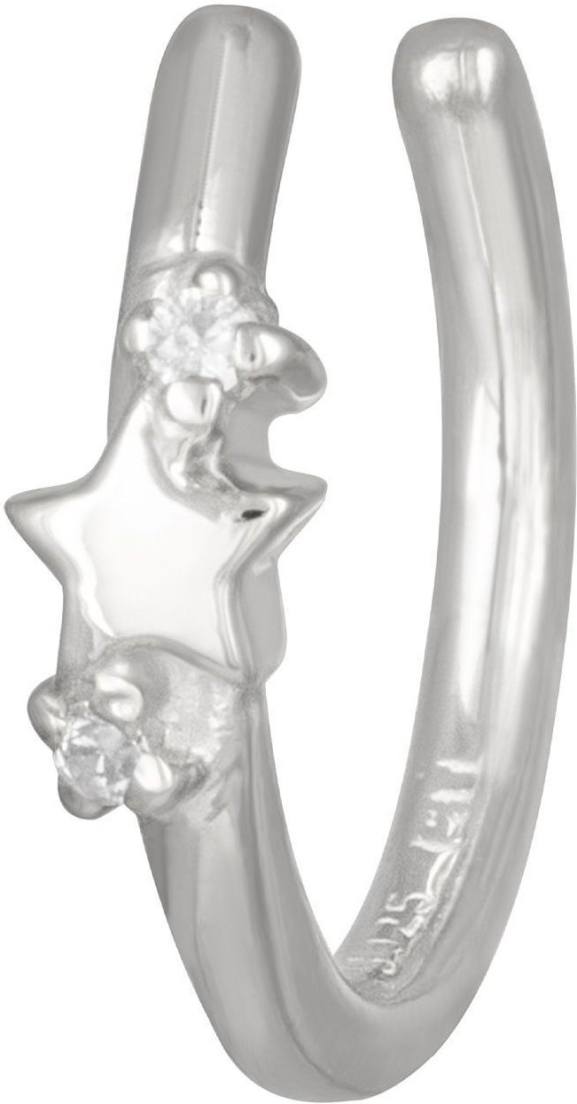 cai Ear Cuff 925 Sterling Silber rhodiniert Stern Zirkonia