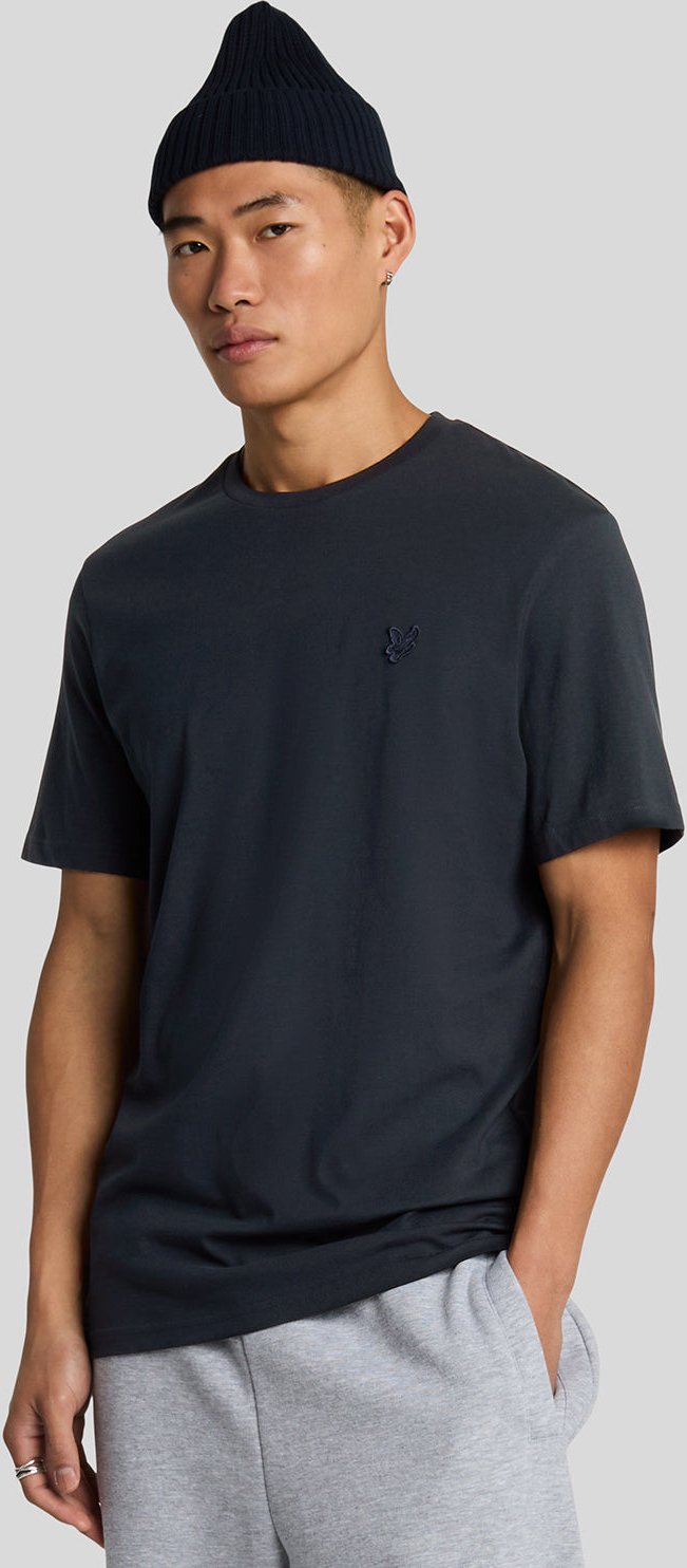 Lyle & Scott Baumwoll-T-Shirt mit Rundhalsausschnitt – Marineblau
