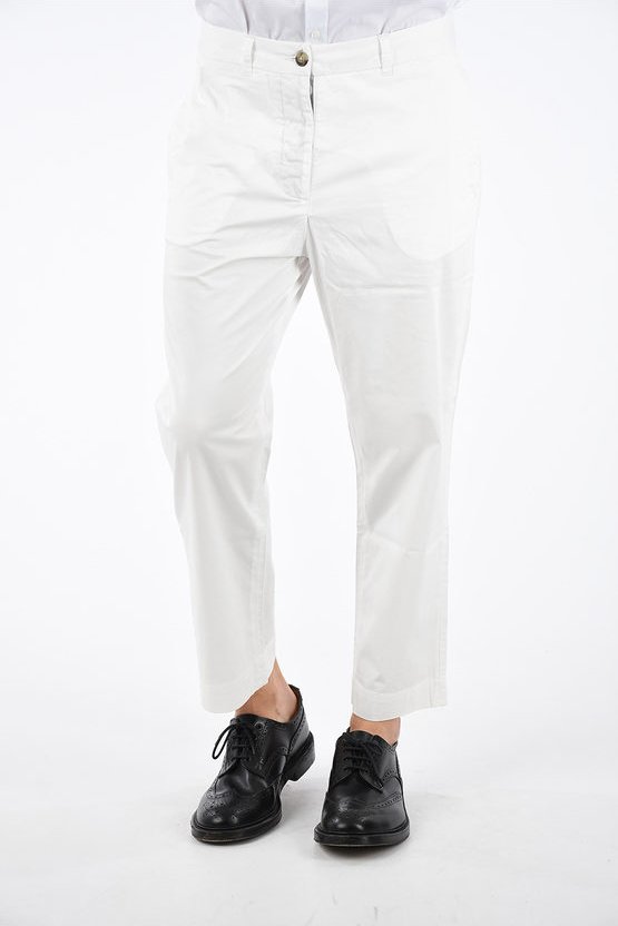 Stretch-BOYFRIEND-Hose in Weiß