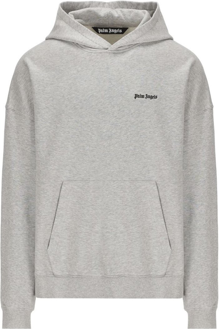 Palm Angels Embroidered Logo Grey Hoodie