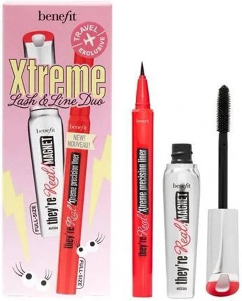 Benefit They're Real Geschenkeset 0,35 ml Xtreme Precision Schwarzer Eyeliner + 8,5 g Magnet Mascara N65 Schwarz