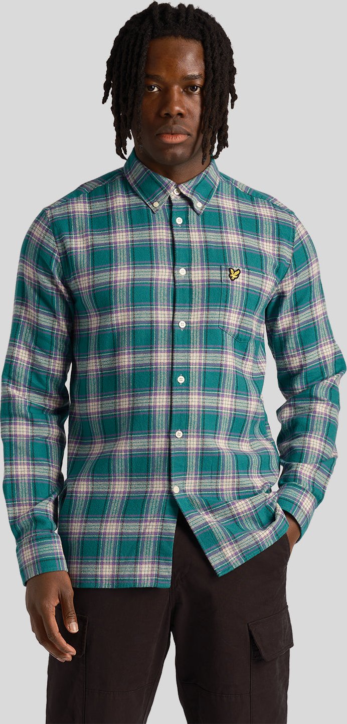 Lyle & Scott kariertes Flanellhemd für Herren in Grün