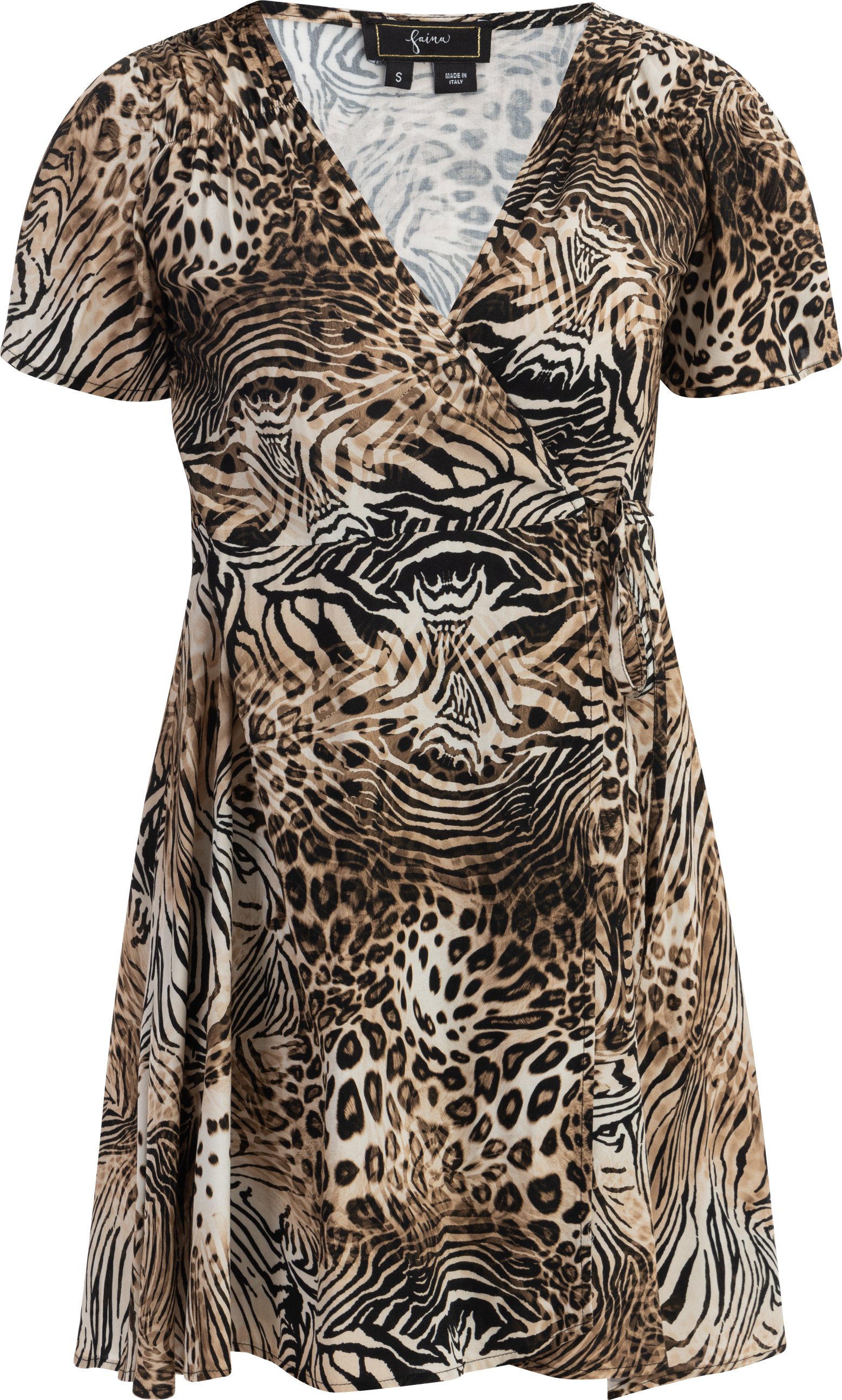 Faina Minikleid mit Animal-Print Damen Beige